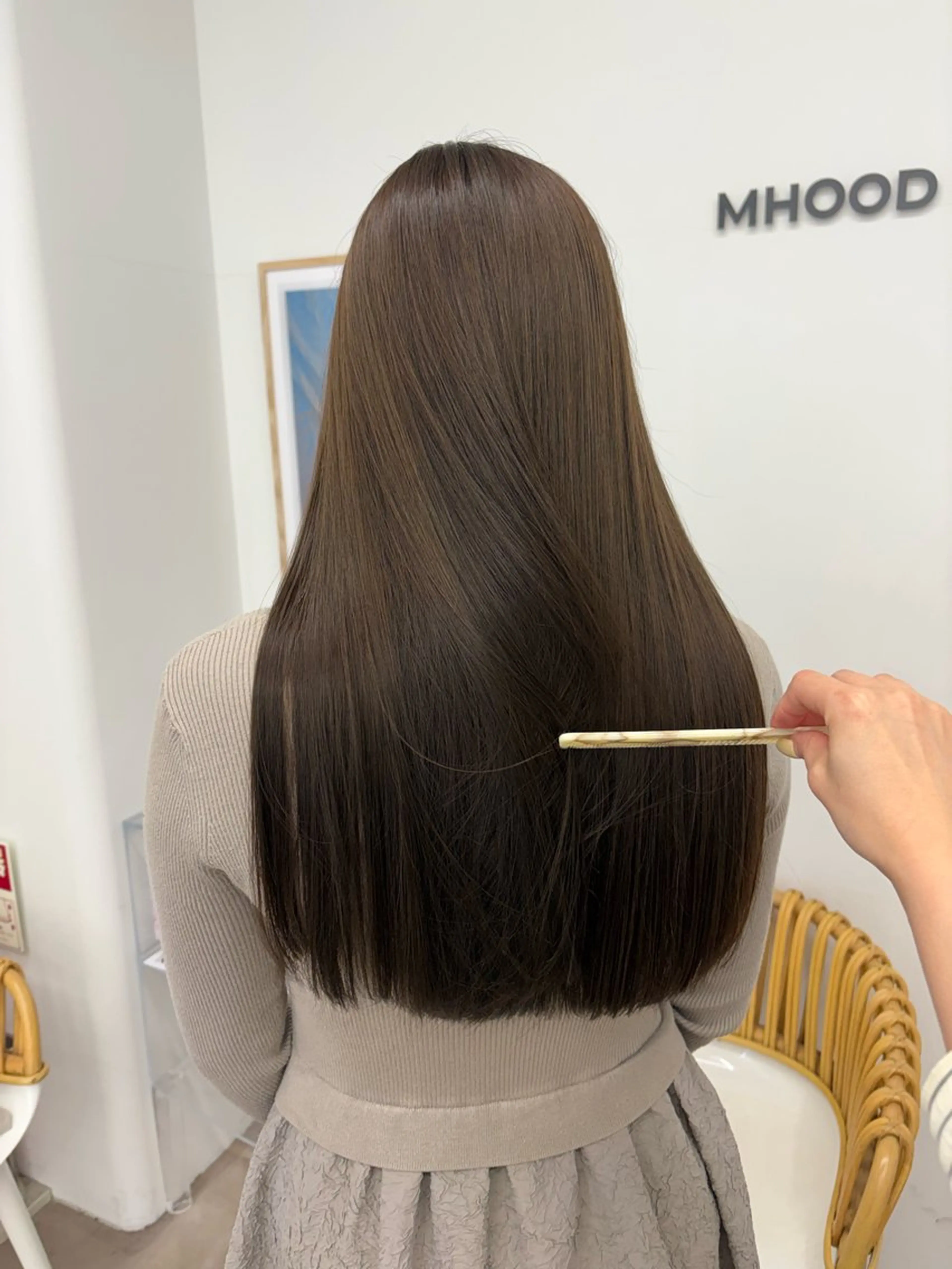 ロング カラー ベージュカラー オリーブベージュ カット ヘアカラー トリートメント 透明感カラー🫧 nanohaのヘアスタイル