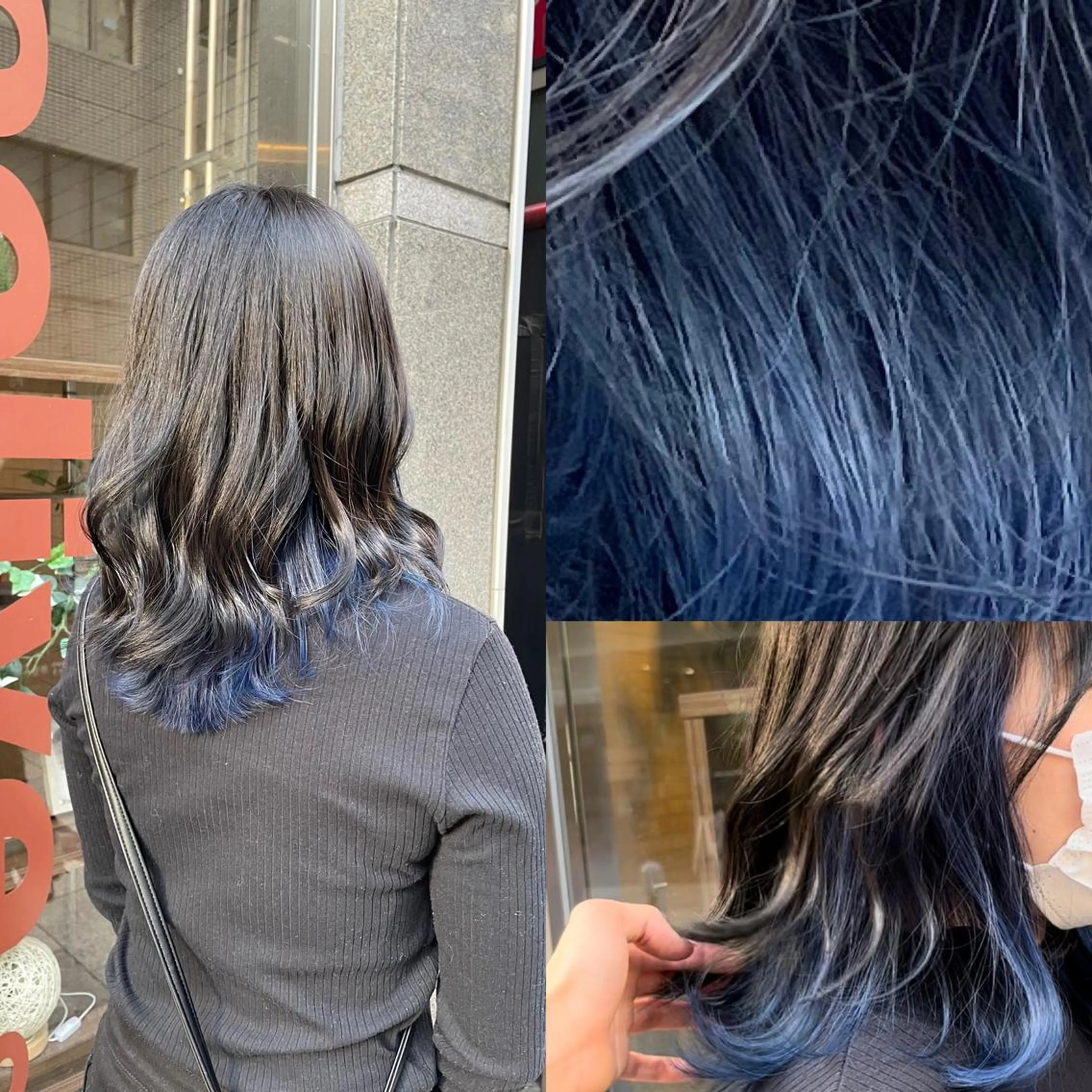 ミディアム カラー ネイル マツエク・マツパ アイブロウ アッシュ アッシュグレー 黒髪 ブリーチ ブルーカラー ヘアカラー トリートメント 新宿御苑前/新宿 Ryuseiのヘアスタイル