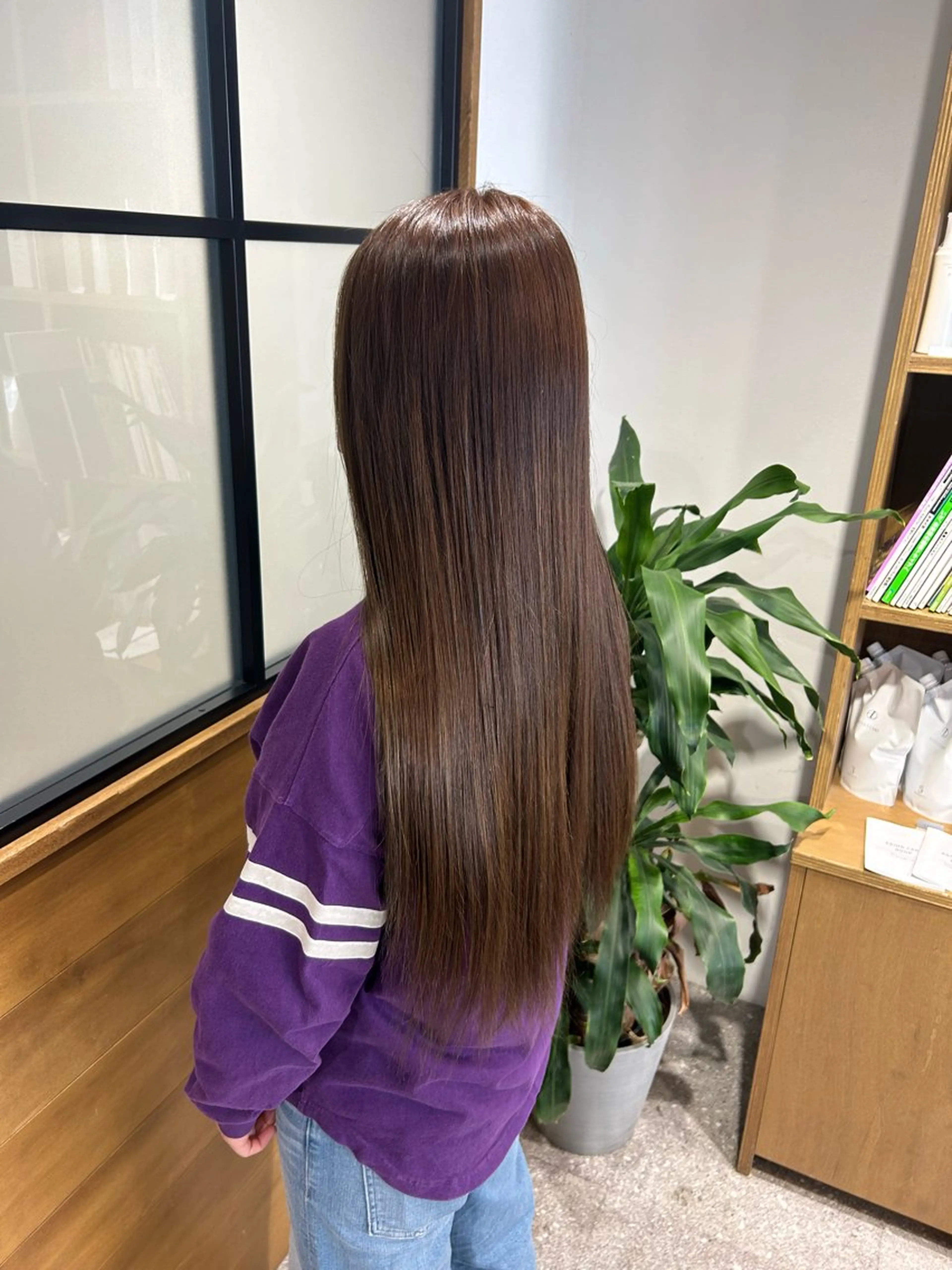 ロング ヘアカラー やなぎさわ はるなのヘアスタイル