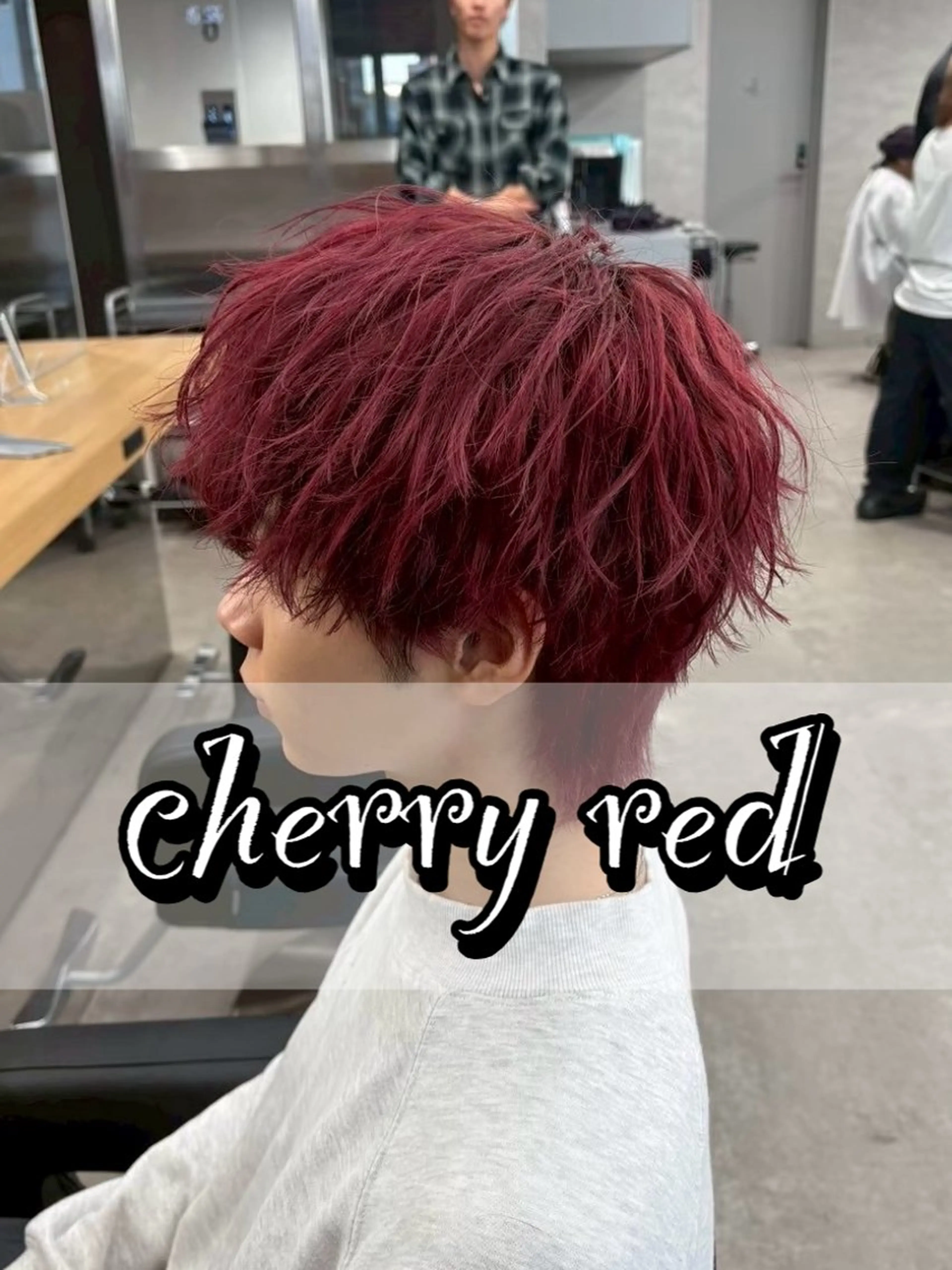 ショート カラー メンズ メンズブリーチ ブリーチ レッドカラー 暖色カラー/透明感 カラー/HINATAのヘアスタイル