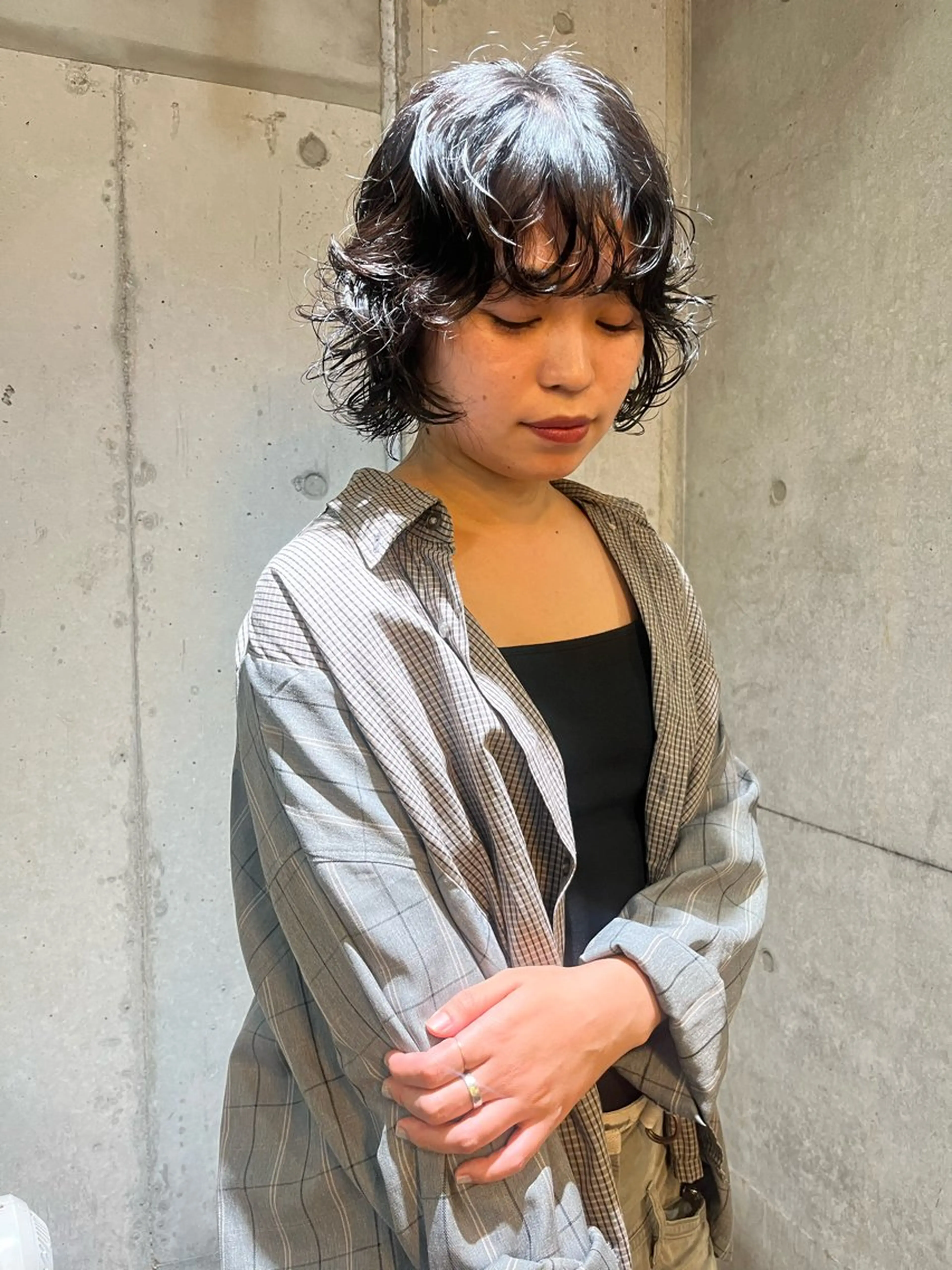 ショート カット パーマ トリートメント ハイトーン/顔まわり レイヤー/YUKAのヘアスタイル