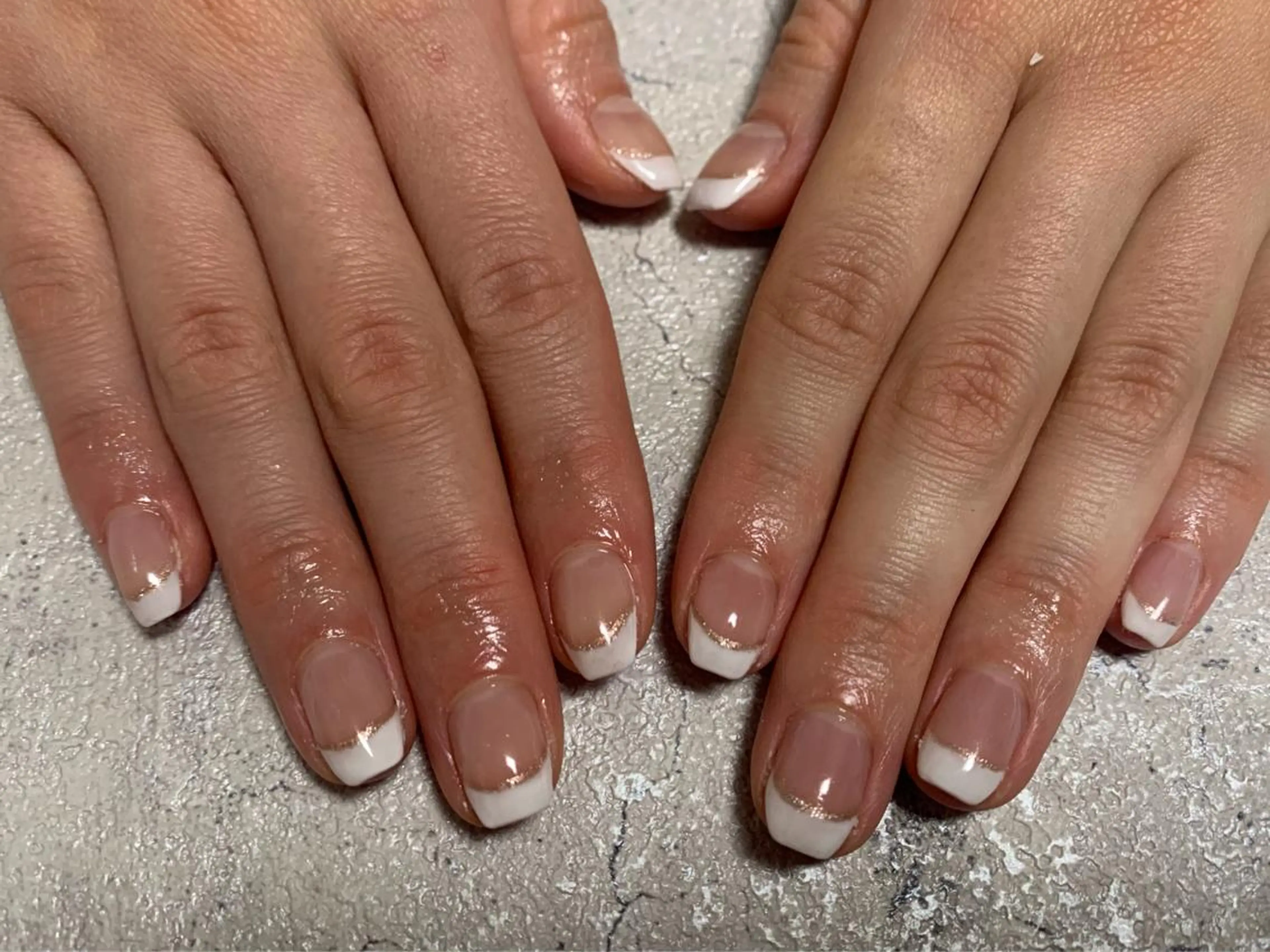 ネイル フレンチネイル ラメ(グリッター) kikinail 溝の口のネイルデザイン