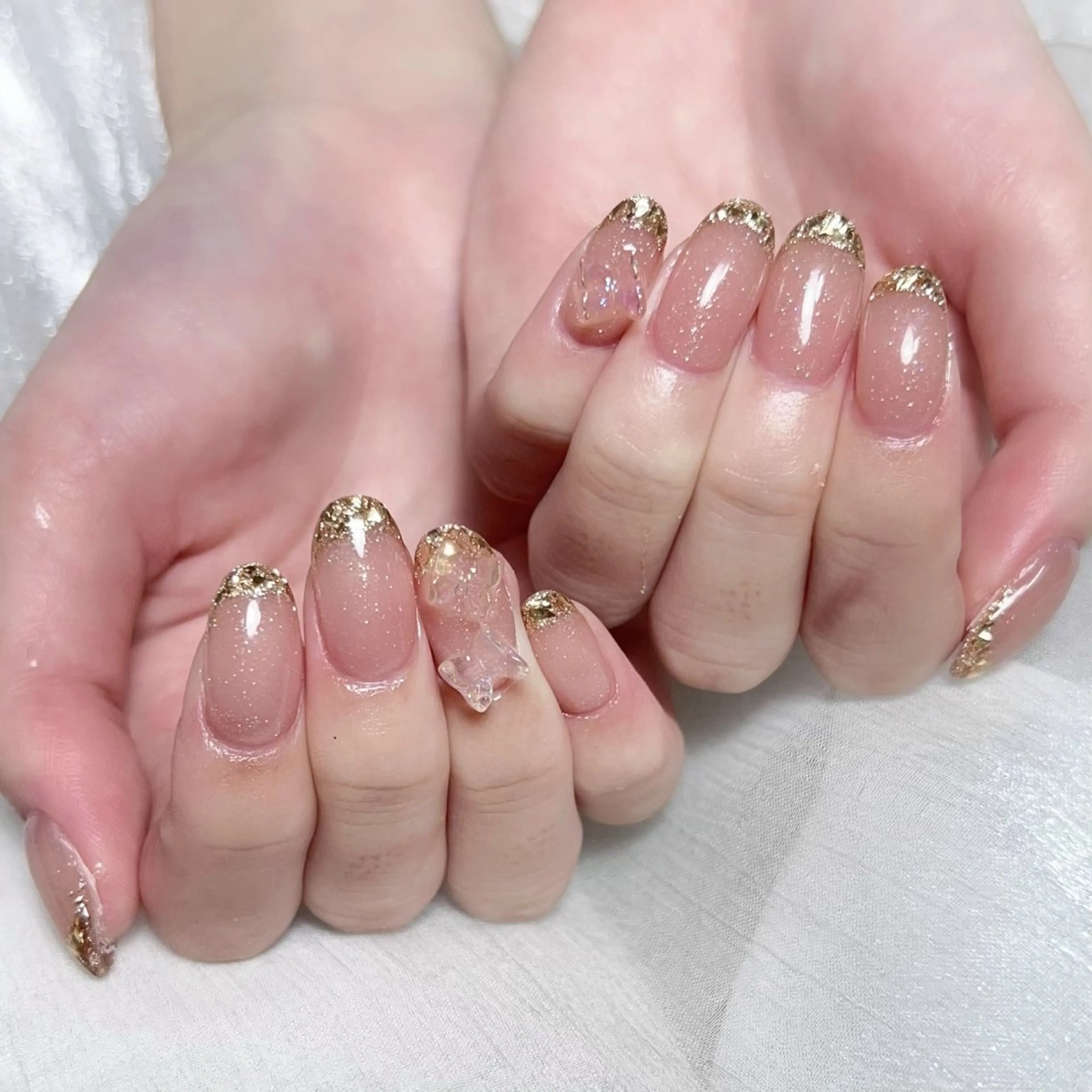 メンズ ネイル メンズ韓国風 アートネイル オーロラネイル ガーリー キラキラネイル ハンドネイル Nail salon 木にいるのネイルデザイン