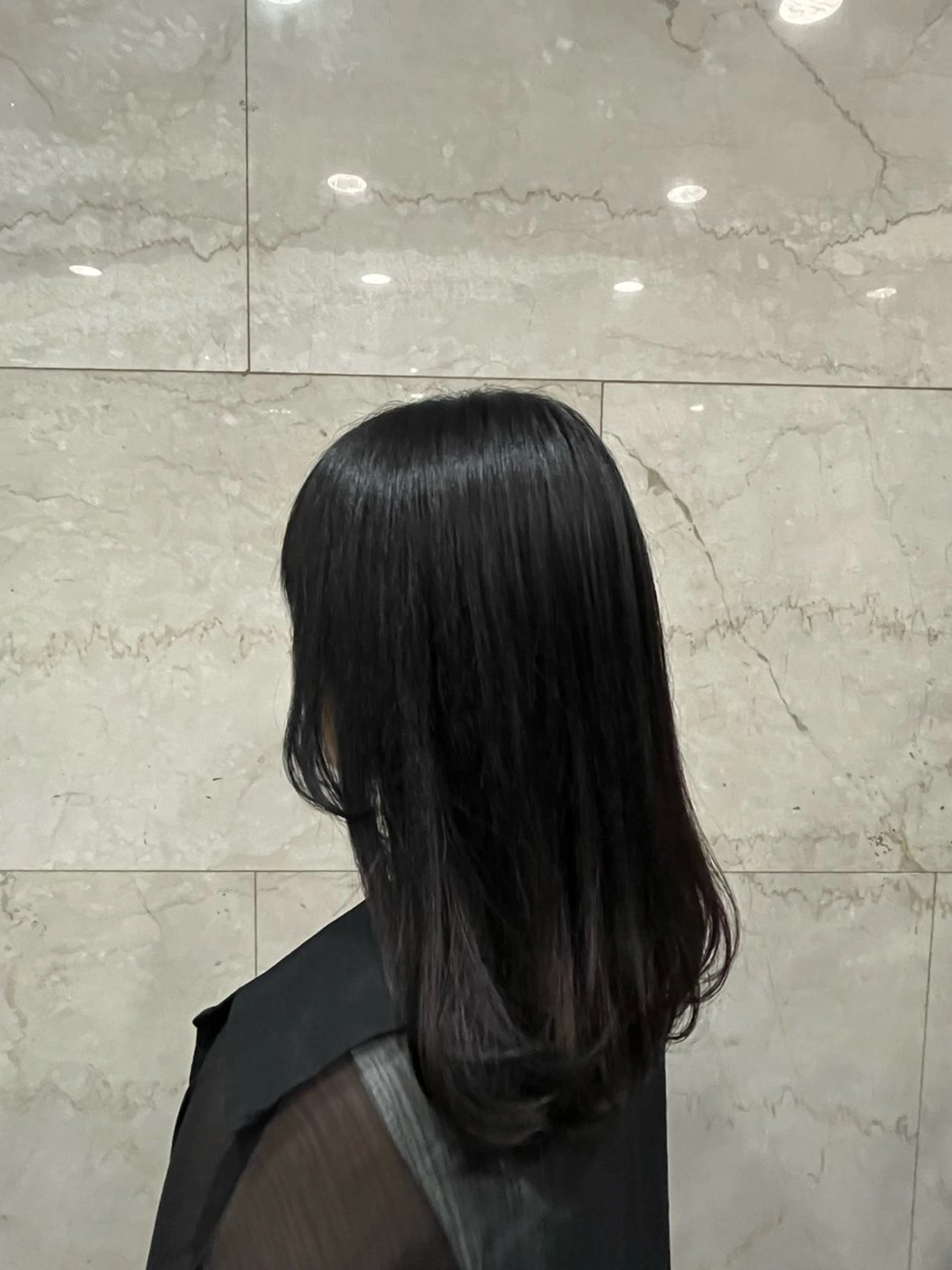 ミディアム カット ヘアカラー トリートメント えんぐちとも／透明感 カラー／博多ボブのヘアスタイル