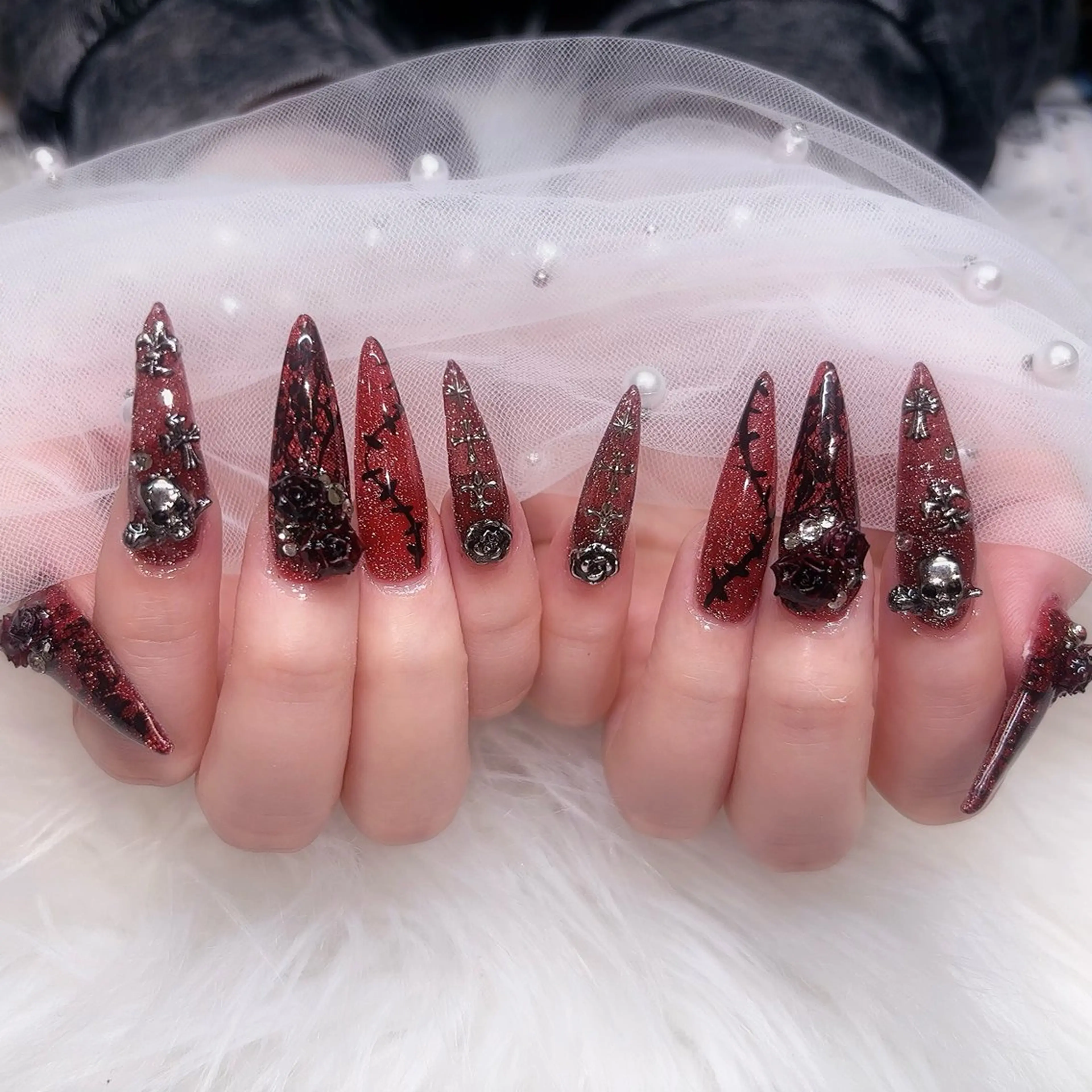 ネイル フラッシュネイル ロングネイル Y. 🍒maki🍒ྀིのネイルデザイン