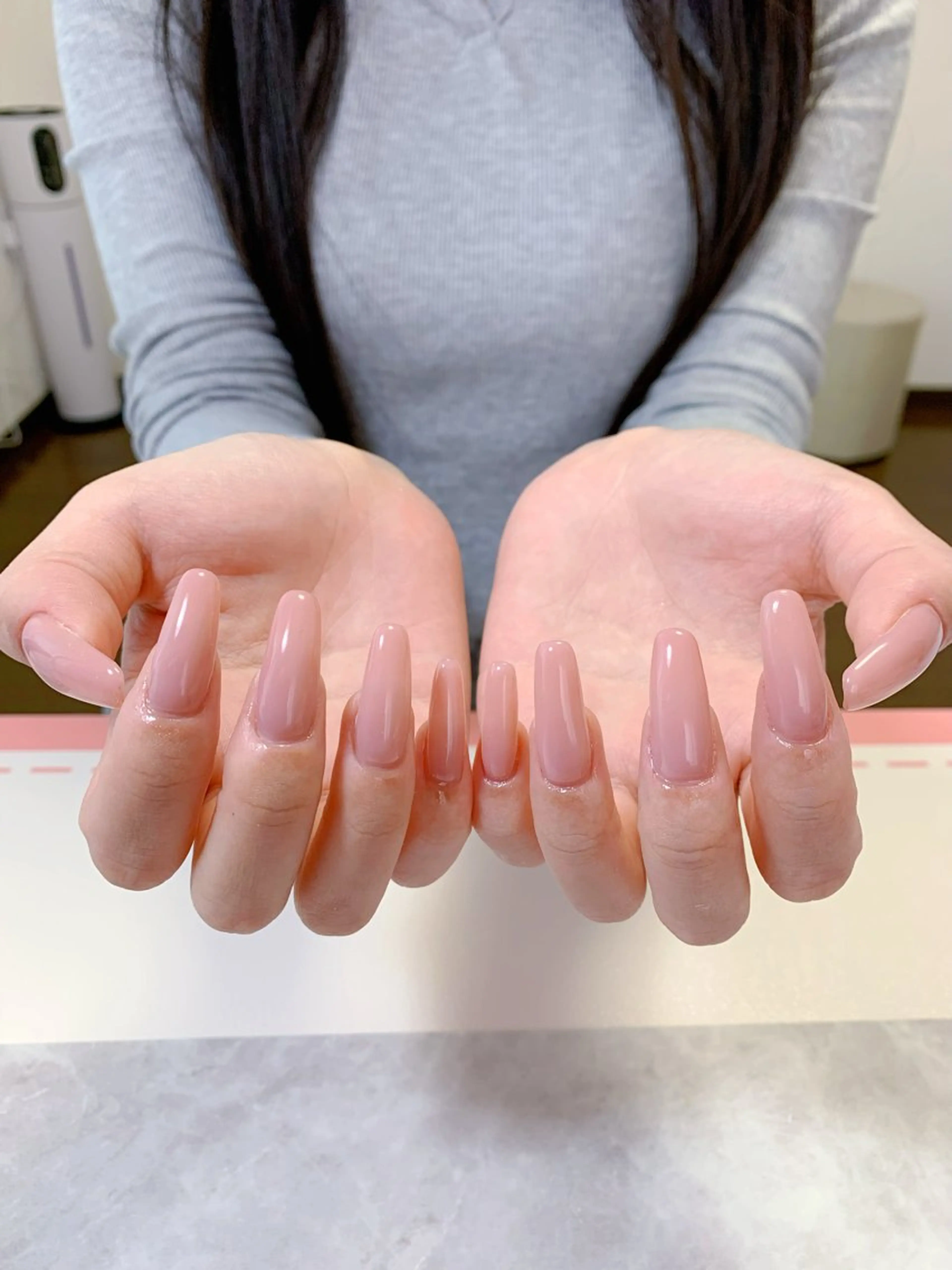 ネイル 長さ出し ロングネイル ワンカラーネイル ハンドネイル Sweet- nailのネイルデザイン