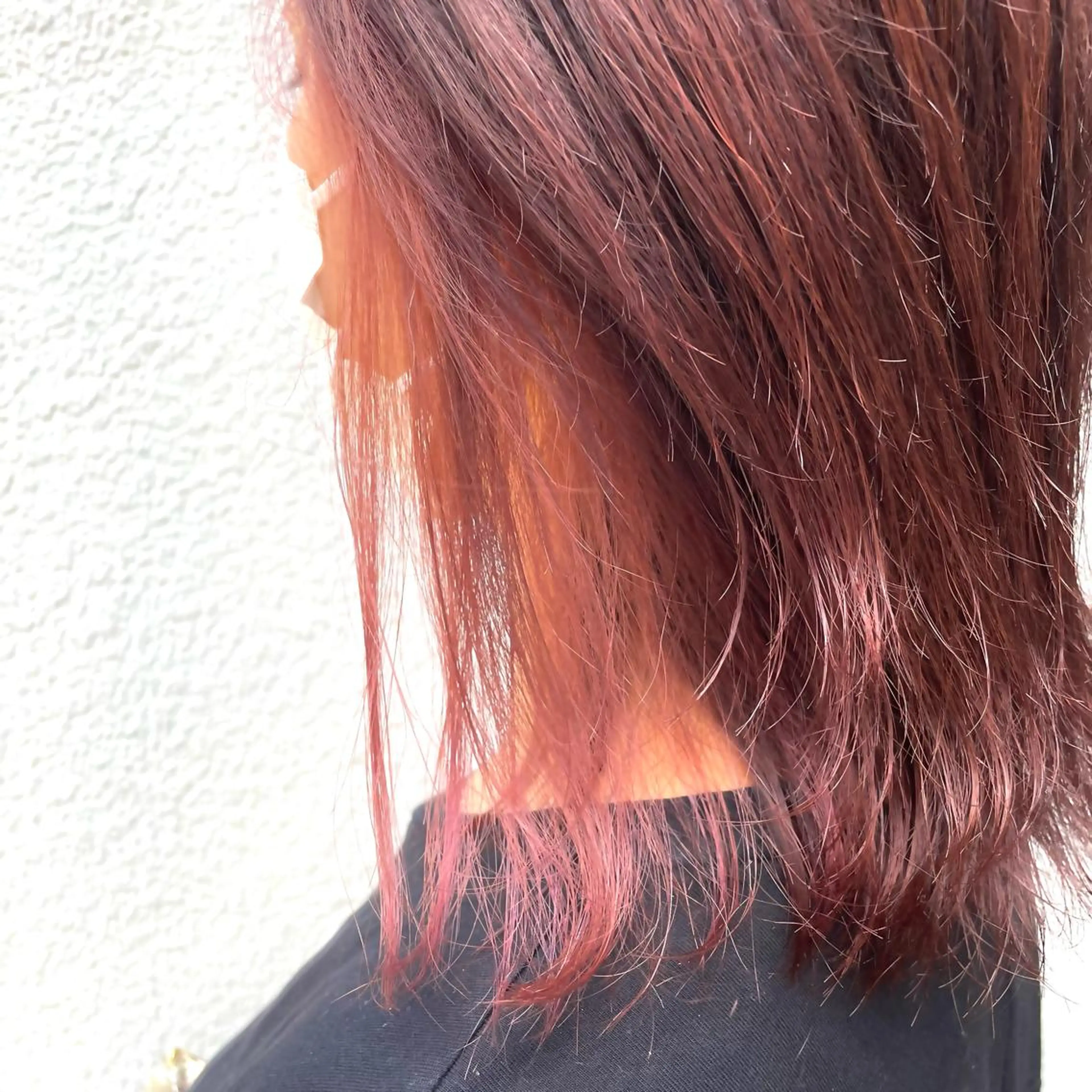 ミディアム カラー インナーカラー ピンクカラー ふるはし みなのヘアスタイル