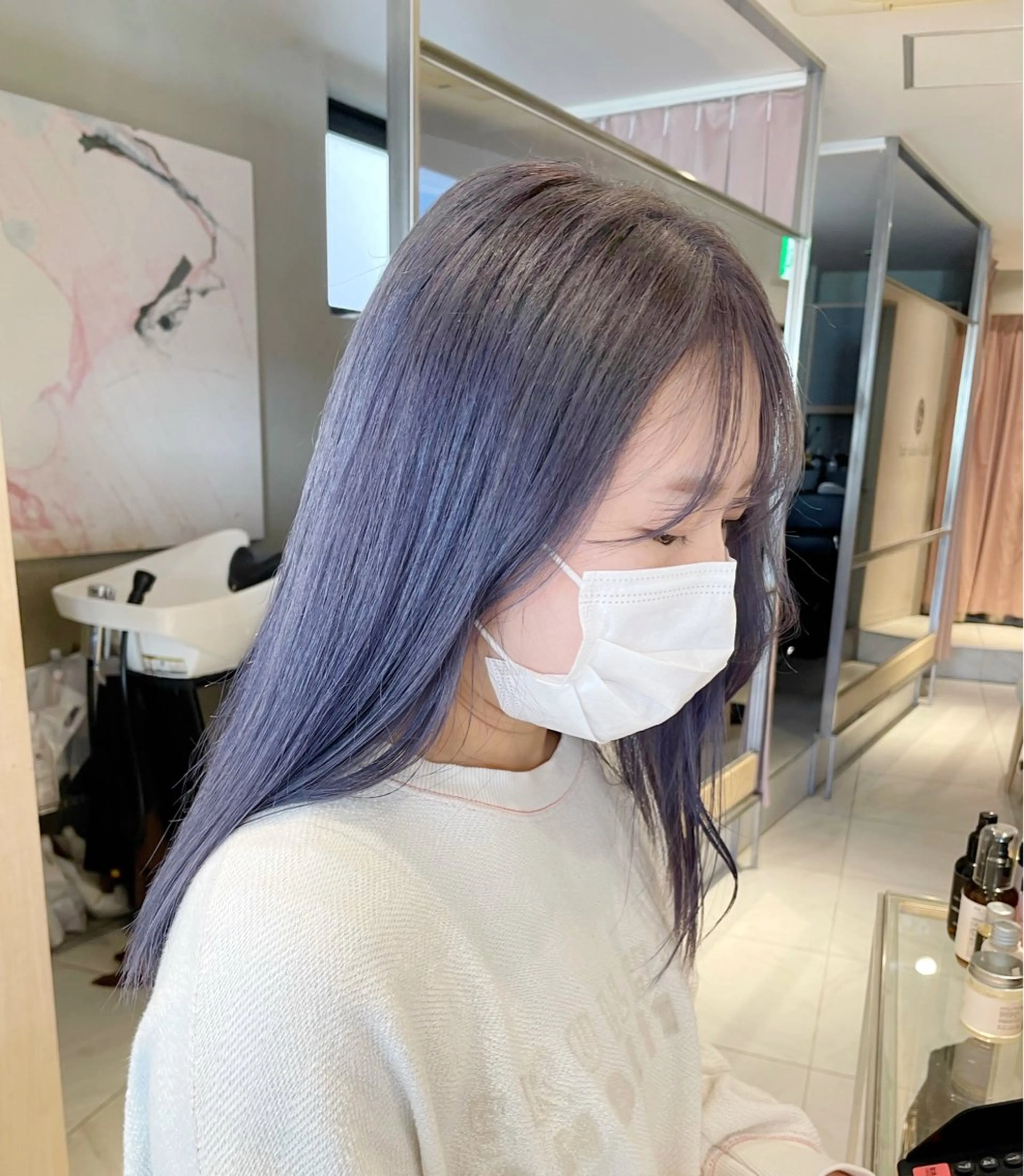 ミディアム カラー ヘアアレンジ ヘアカラー トリートメント ヘッドスパ ヘアセット 艶髪/レイヤーカット 🐣misakiのヘアスタイル