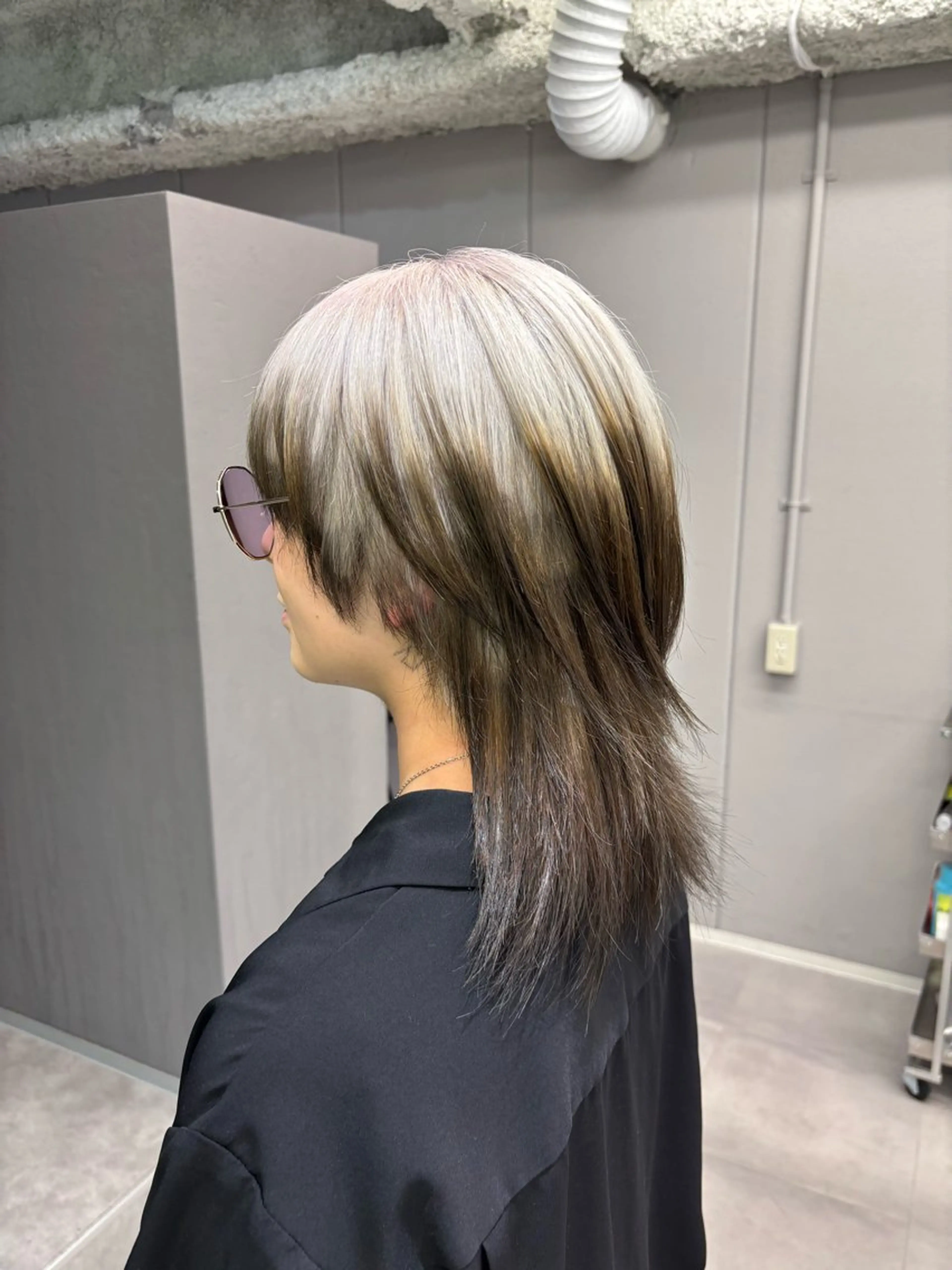 ミディアム カラー デザインカラー 縮毛矯正 名古屋／デザイン／ ブリーチ/松井亮磨のヘアスタイル