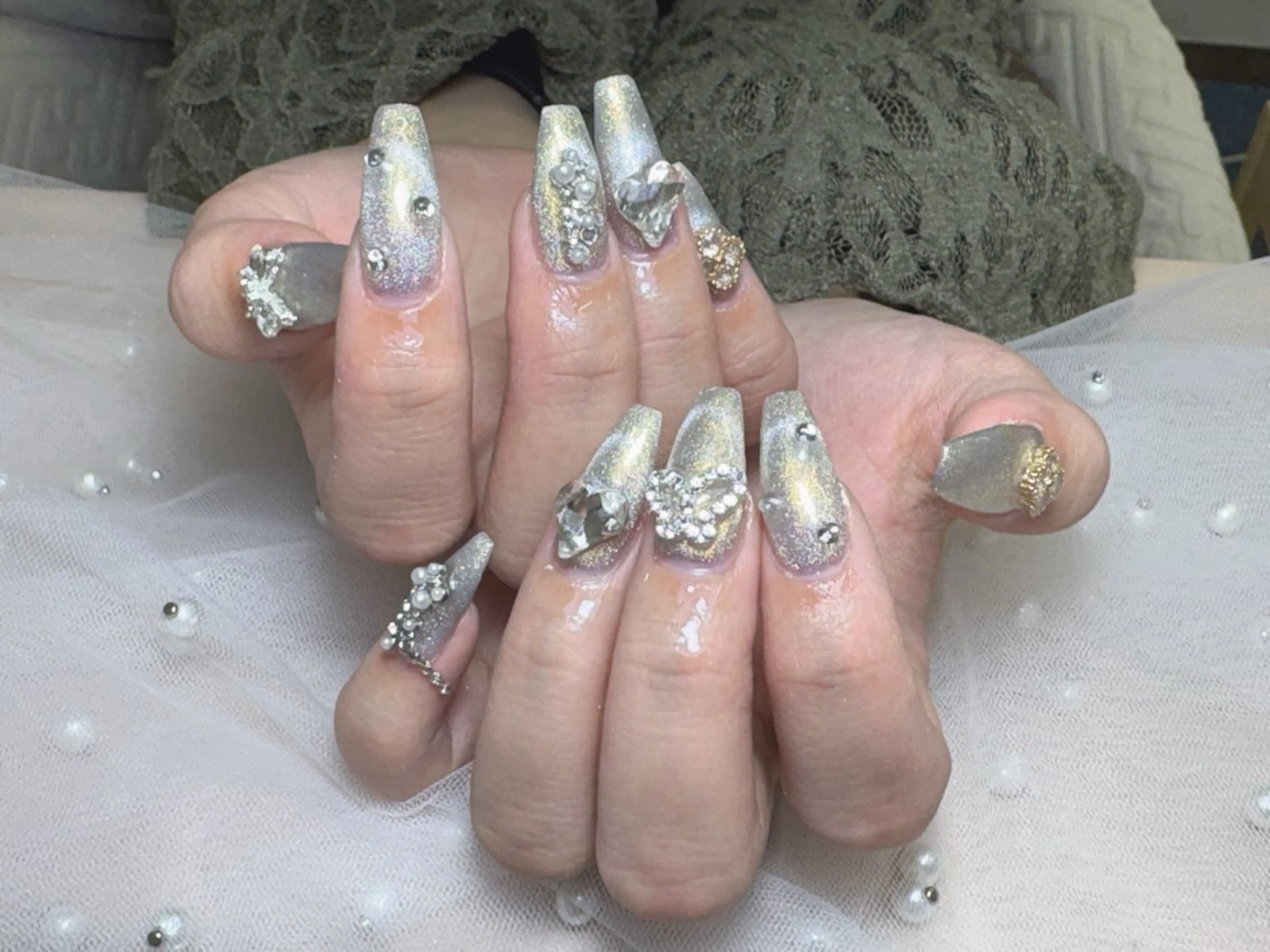 ネイル Chiara 長さだしのネイルデザイン