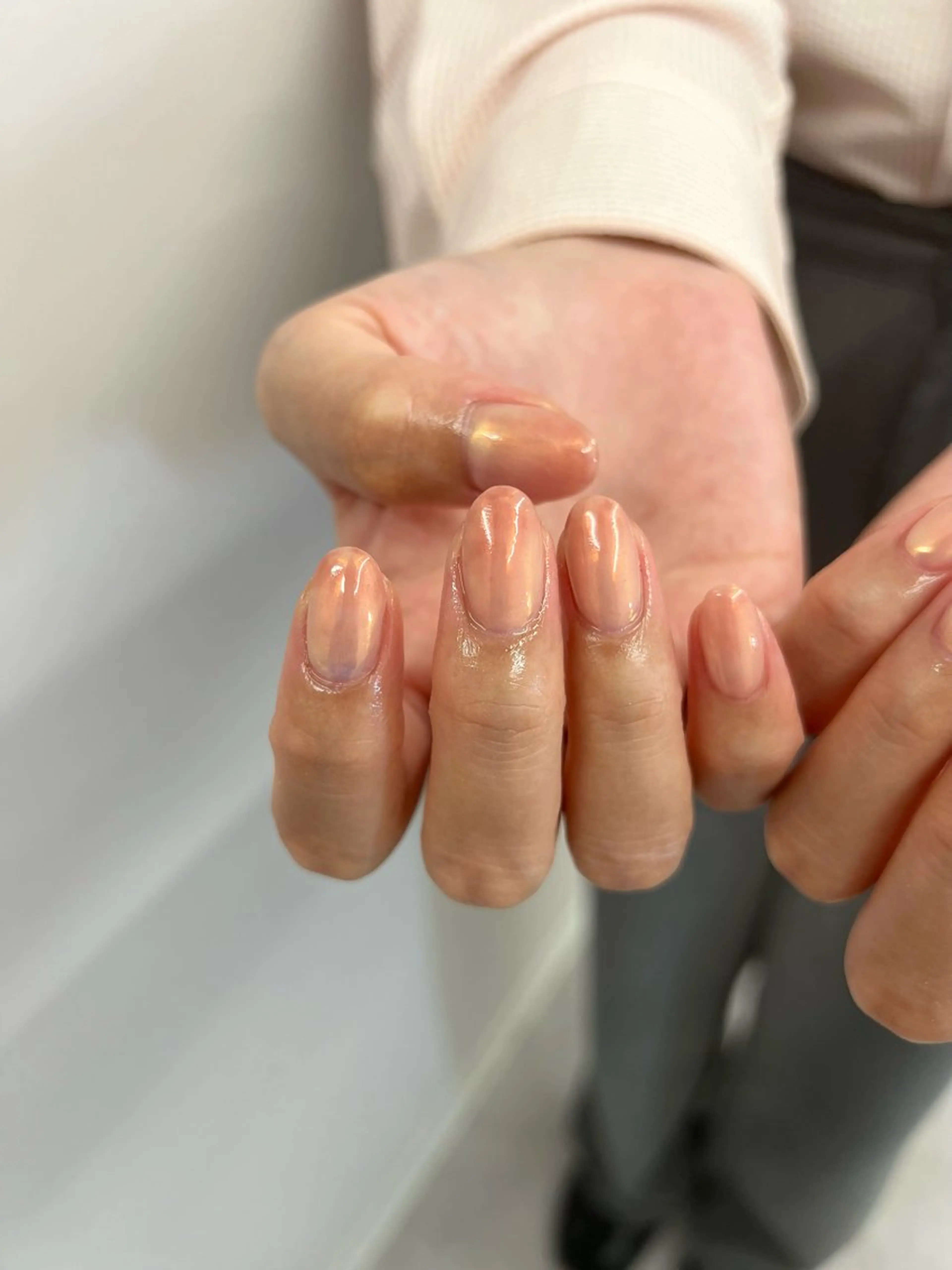 ネイル オーロラネイル クリアネイル ジェルネイル 大理石ネイル(マーブル) ミラーネイル Bana_ Nailのネイルデザイン