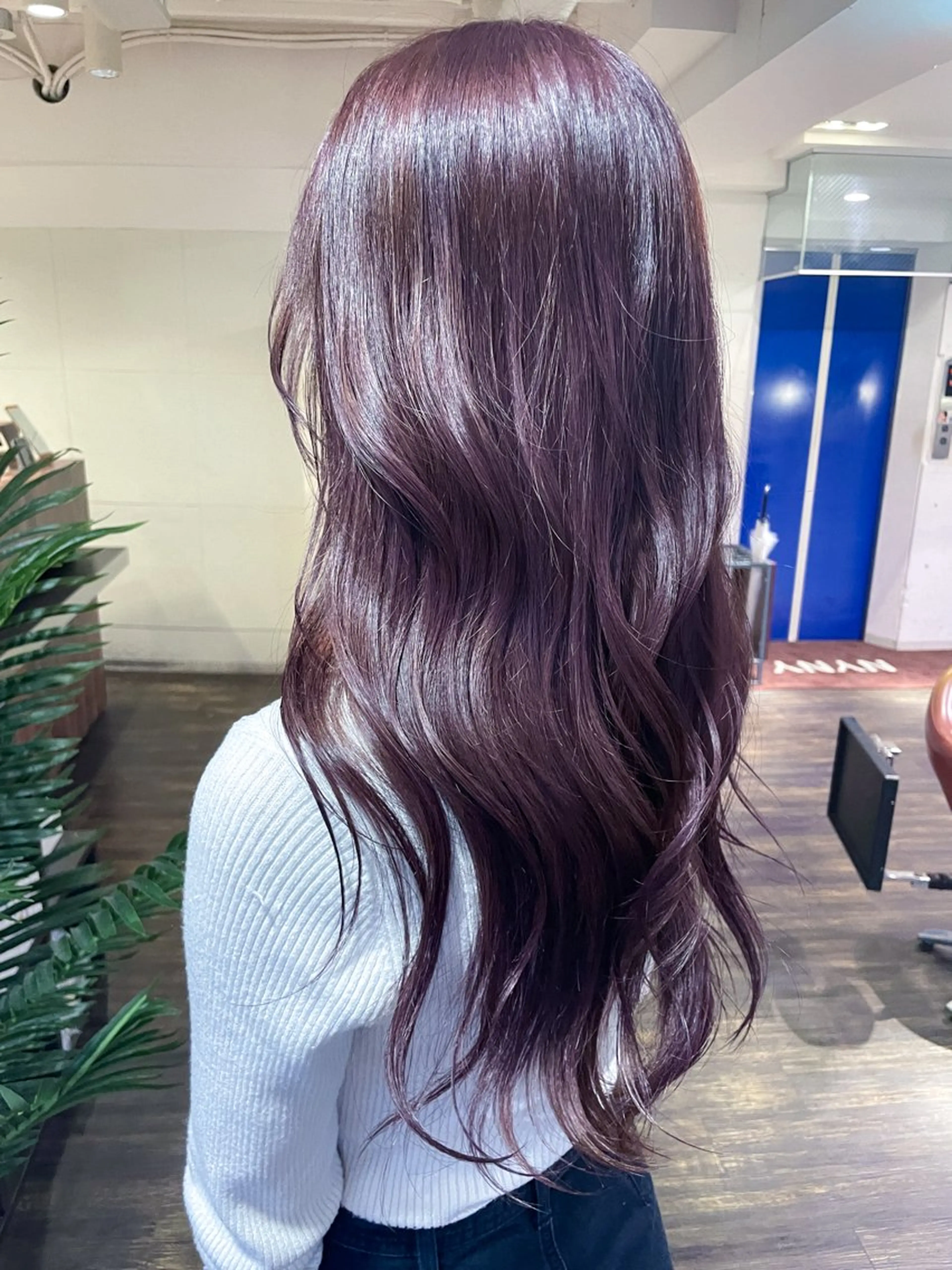 ロング カラー ダブルカラー オレンジ バイオレットカラー 似合わせヘア🤍 面田法子のヘアスタイル