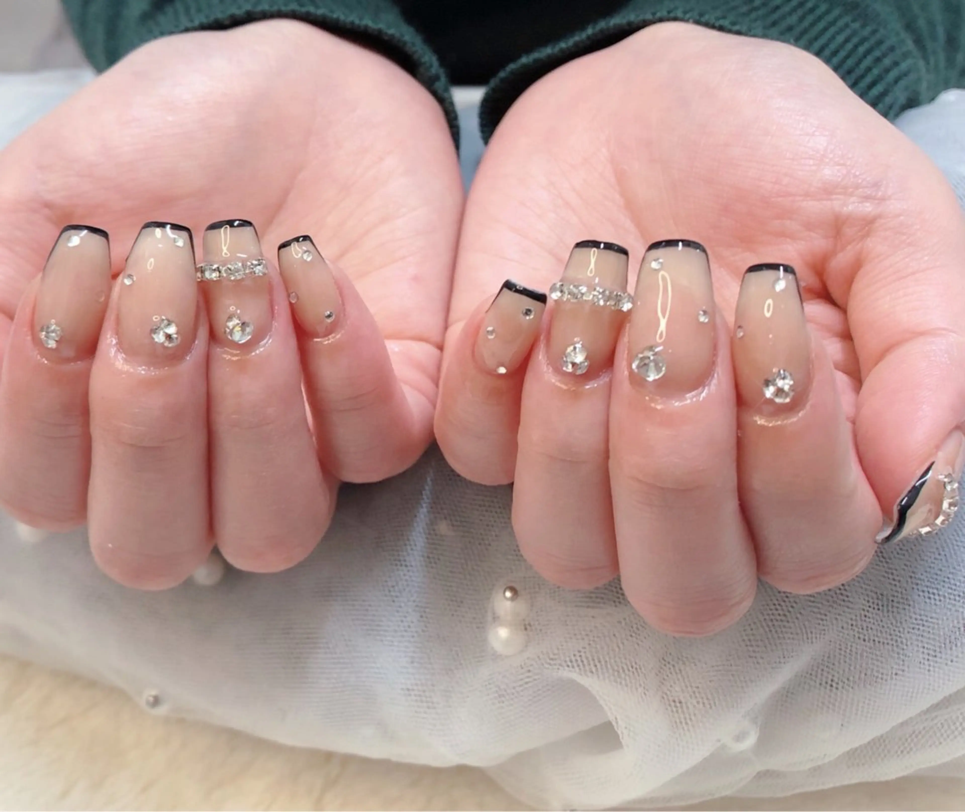 ネイル フレンチネイル ジェルネイル ガラスフレンチ 韓国ネイル マグネットネイル ハンドネイル ハンドケア 大門浜松町 ネイルのネイルデザイン