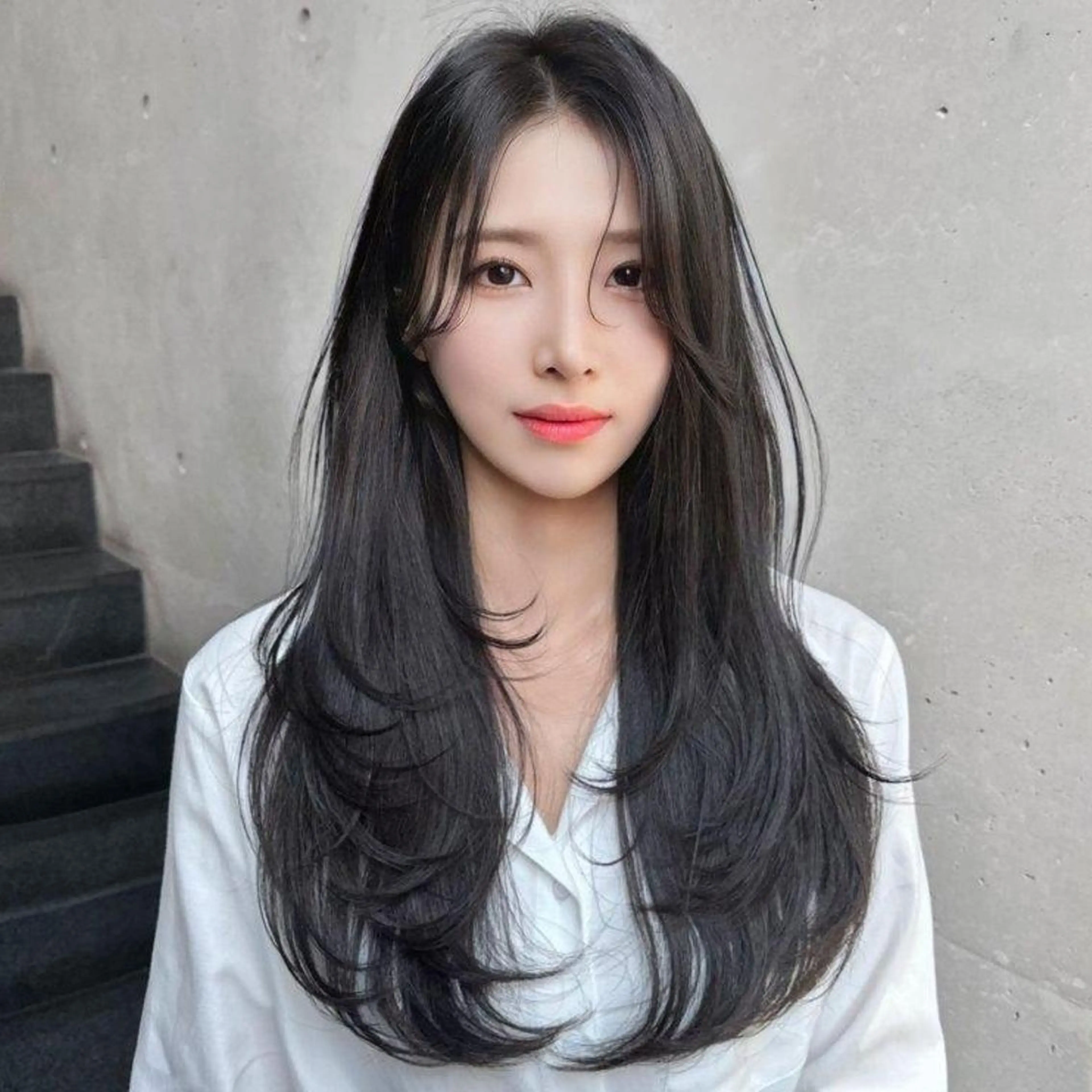 ロング 韓国風ヘア 韓国特化エクステ🟨 エクステのヘアスタイル