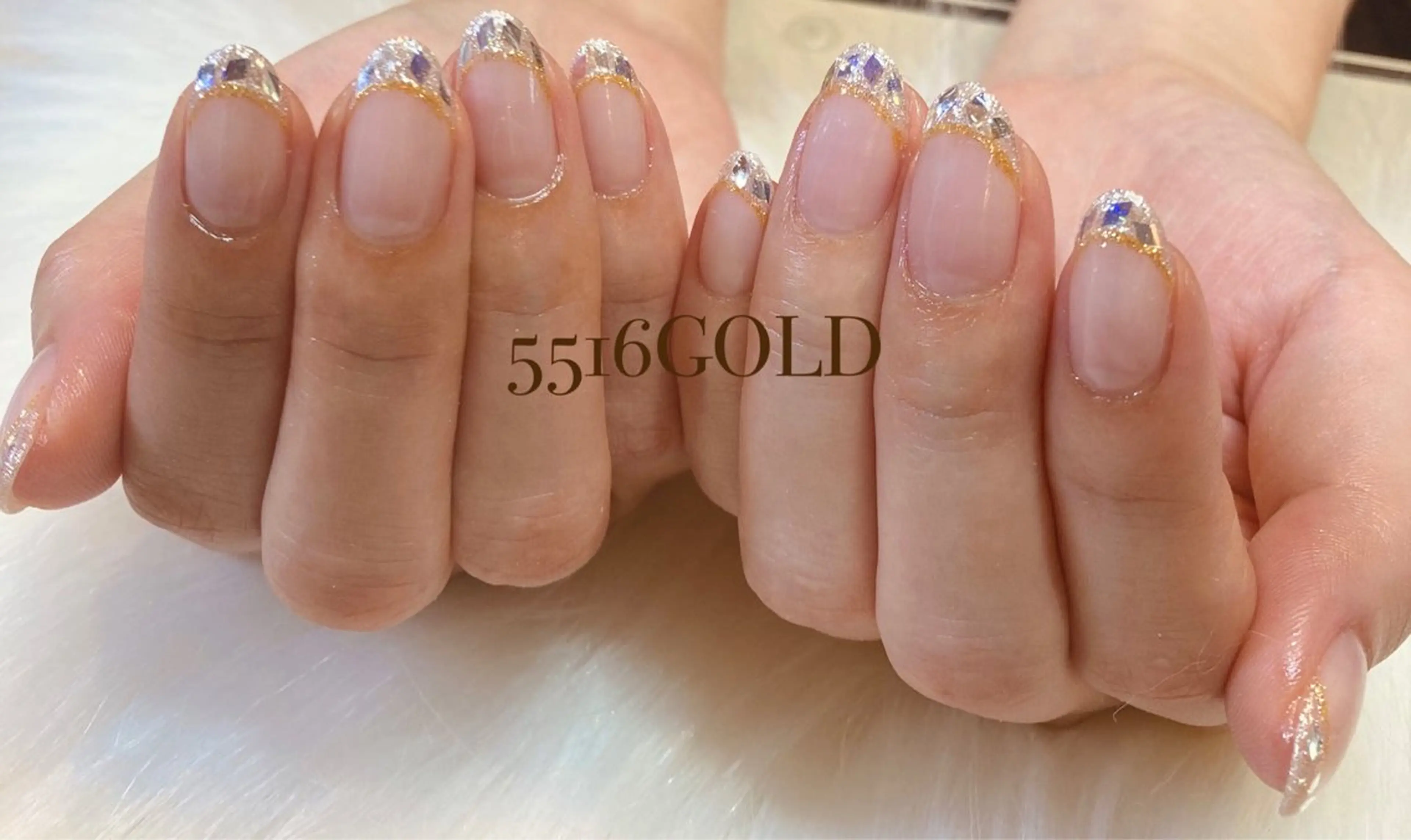 ネイル フレンチネイル キラキラネイル 💎5516 MACHIKOのネイルデザイン