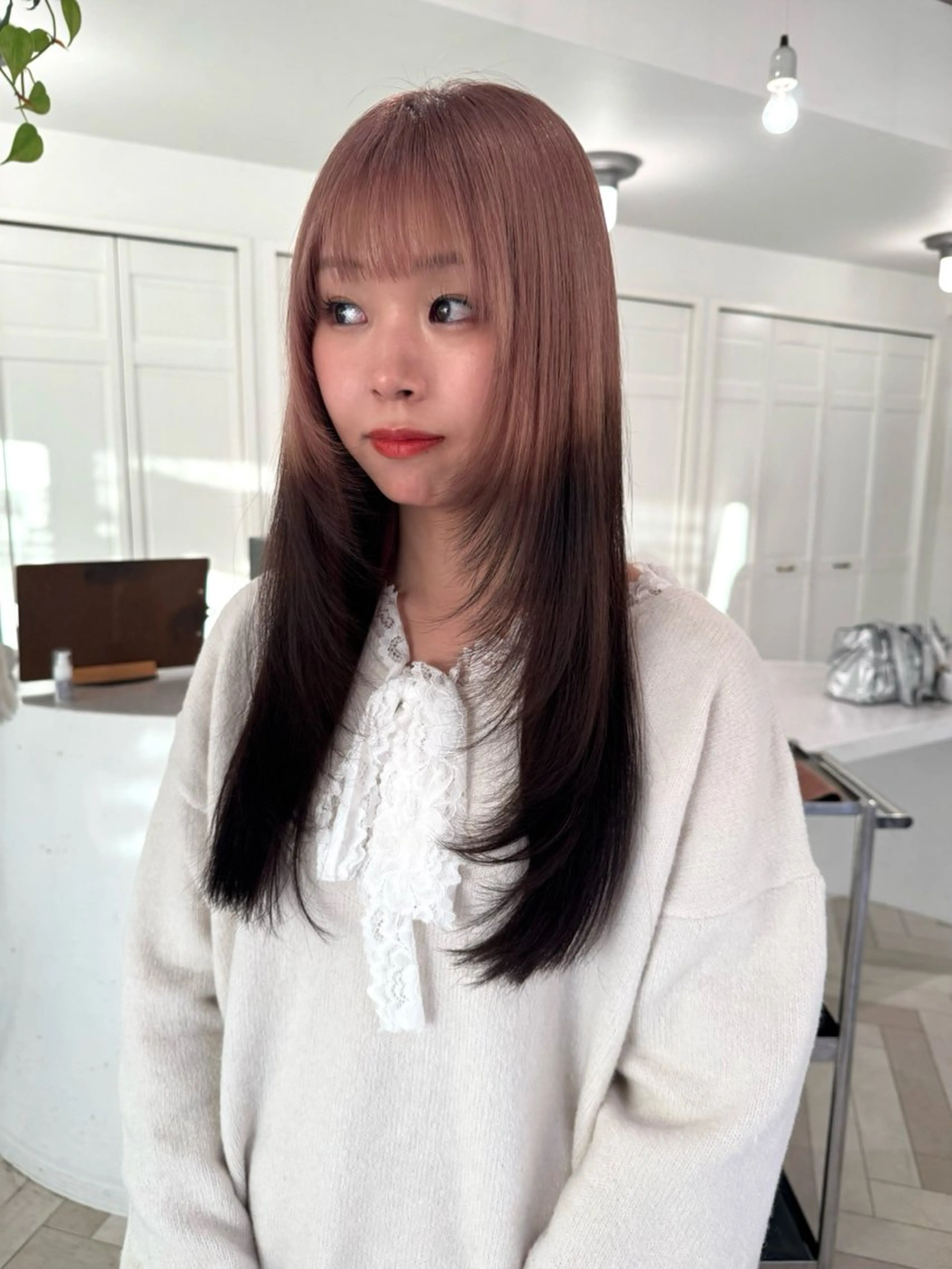 カラー ヘアカラー ブリーチカラー🎀 韓国風/寺門美優のヘアスタイル