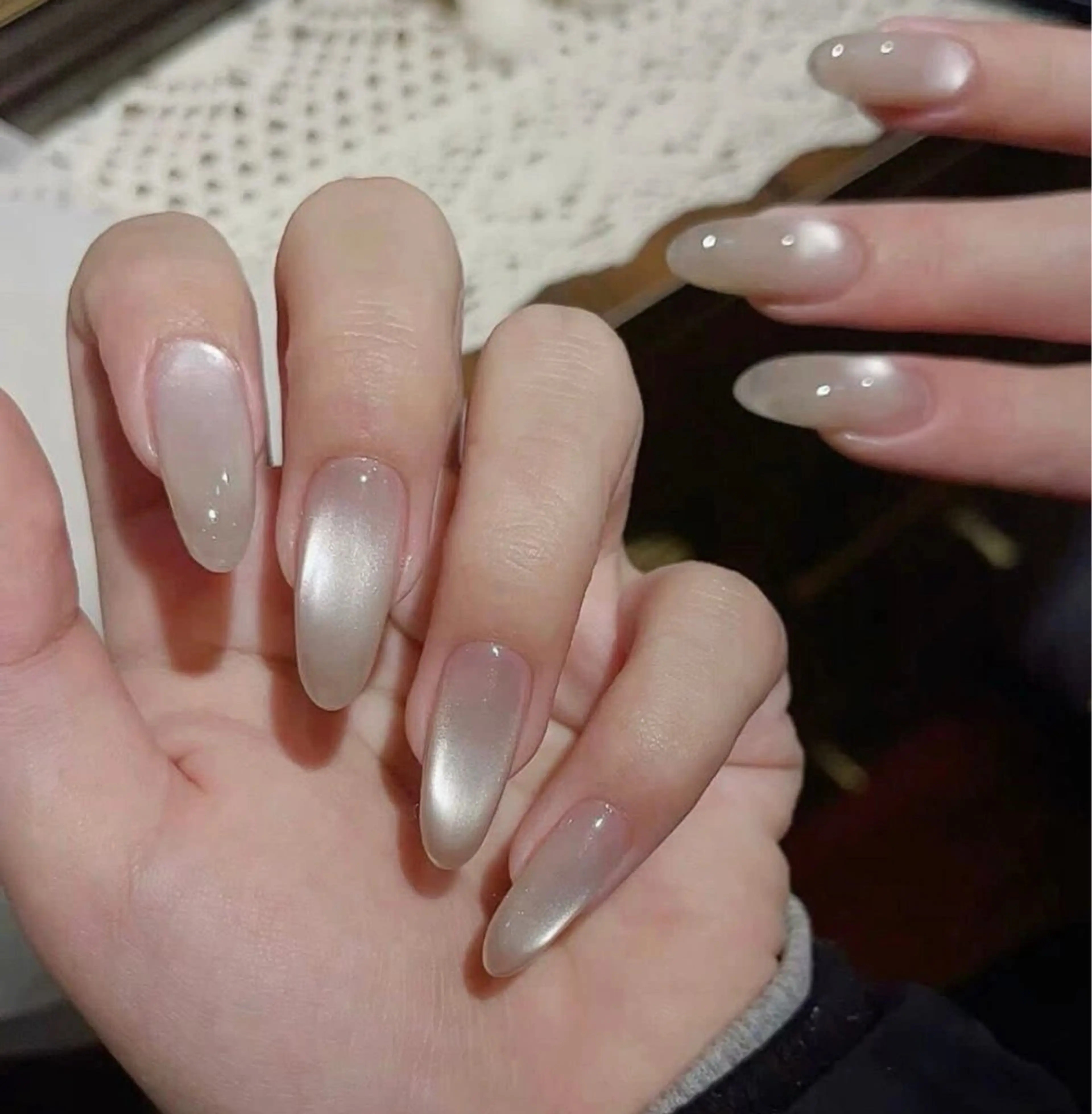 ネイル ハンドネイル 🎀PG🩵 ネイルサロンのネイルデザイン