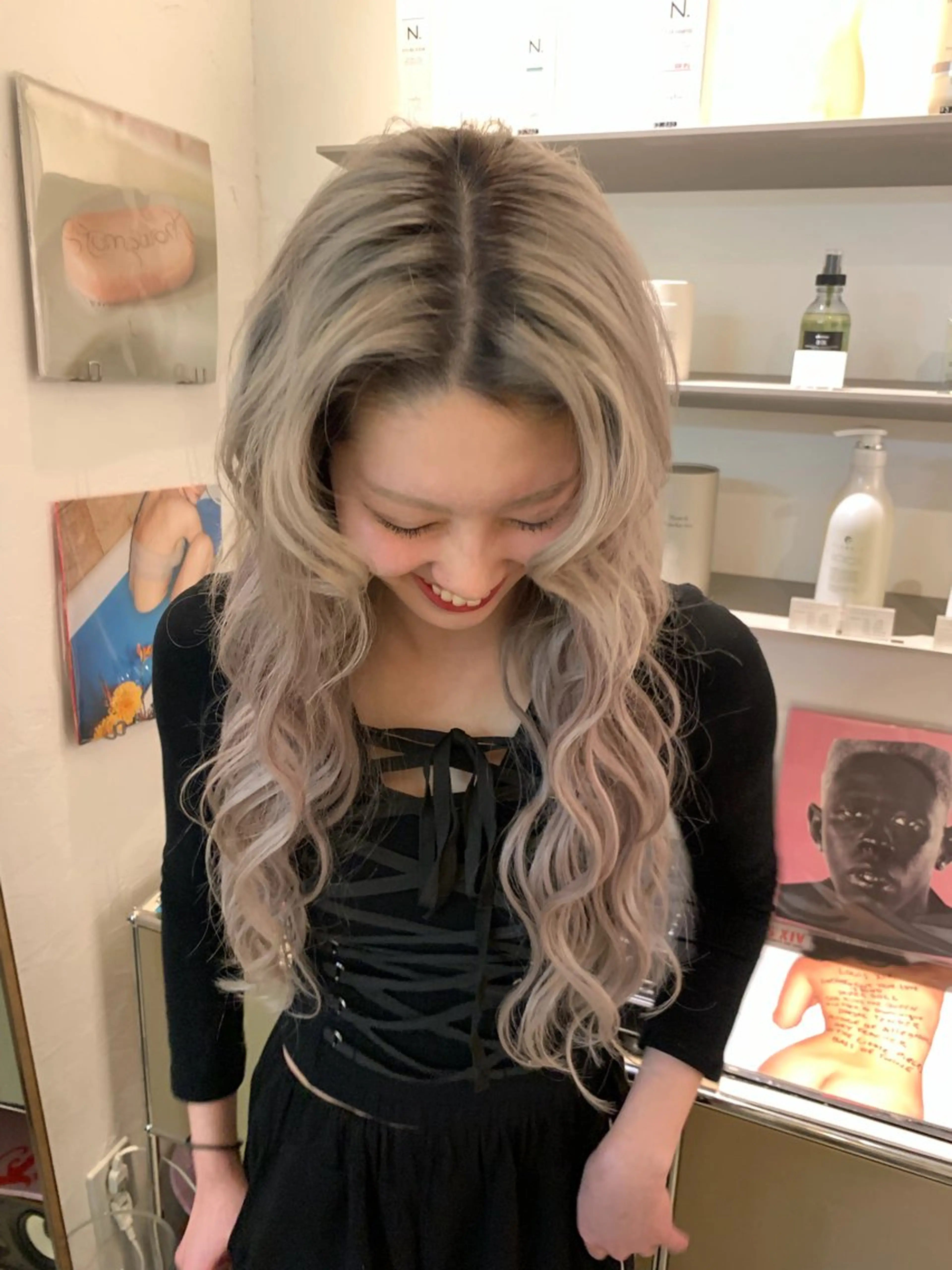 ロング カラー ヘアアレンジ Ravo所属・キラ/ハイトーン/ 天神美容室のヘアスタイル