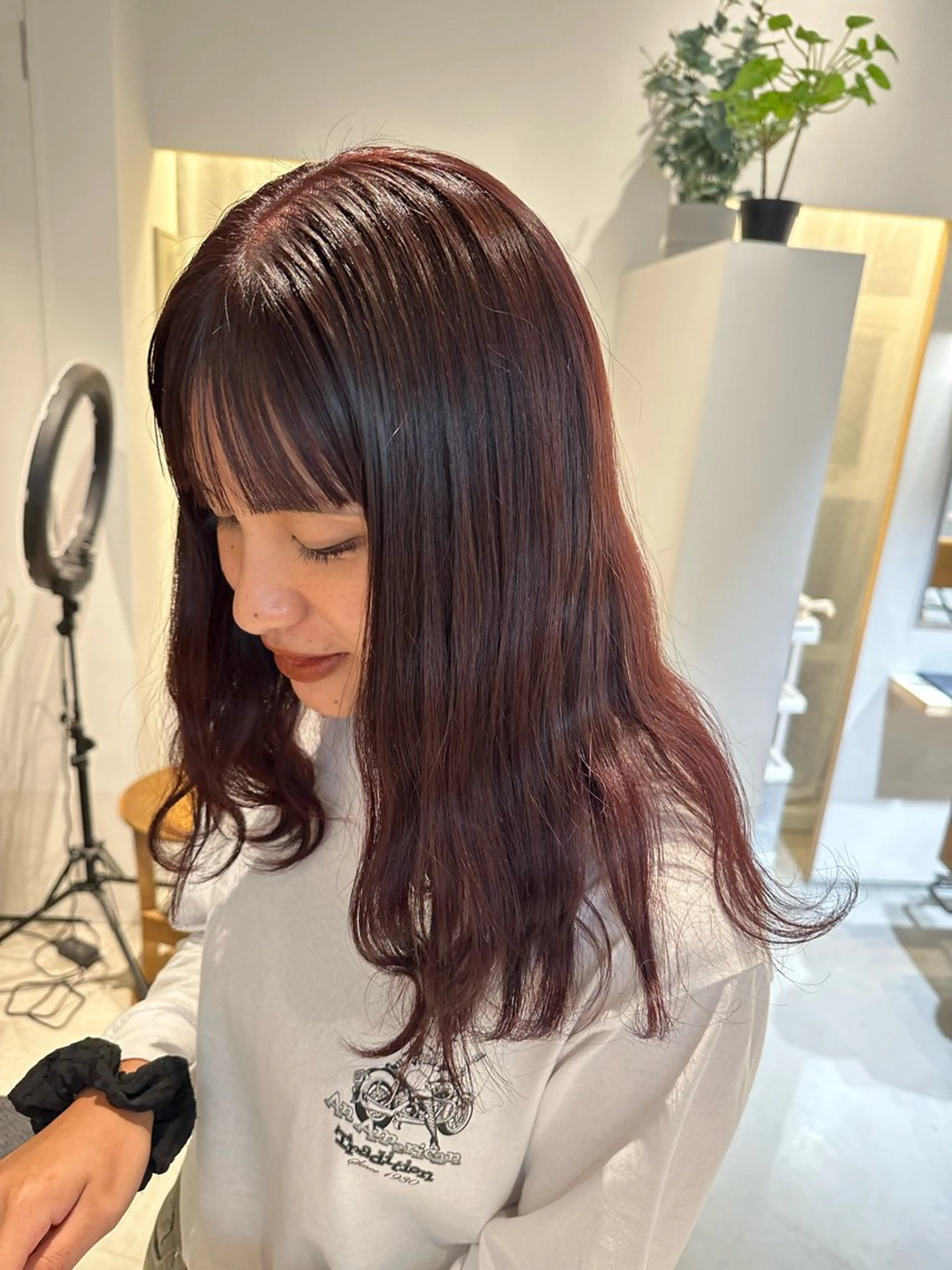 ミディアム カラー ブリーチ ブリーチなしカラー レッドカラー ヘアカラー トリートメント 暖色/ヘアアレンジ 🎀♡irohaのヘアスタイル