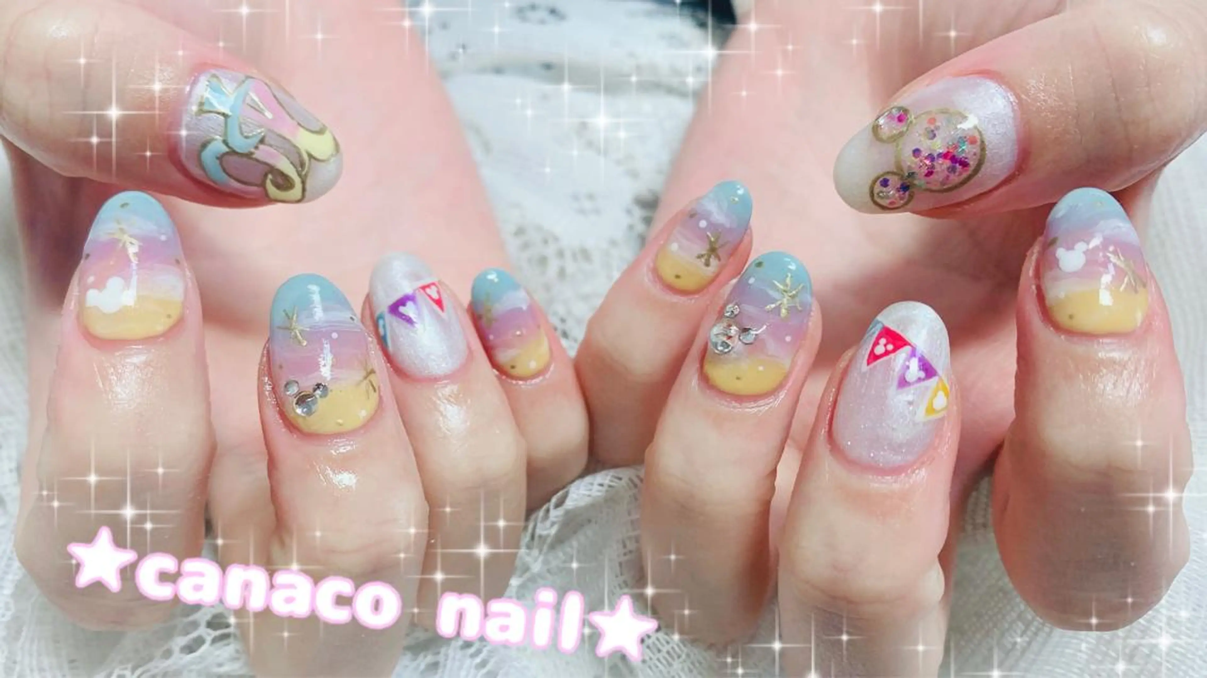 ネイル アートネイル ジェルネイル パラジェル ストーンネイル ベテランネイル cnc  nailのネイルデザイン