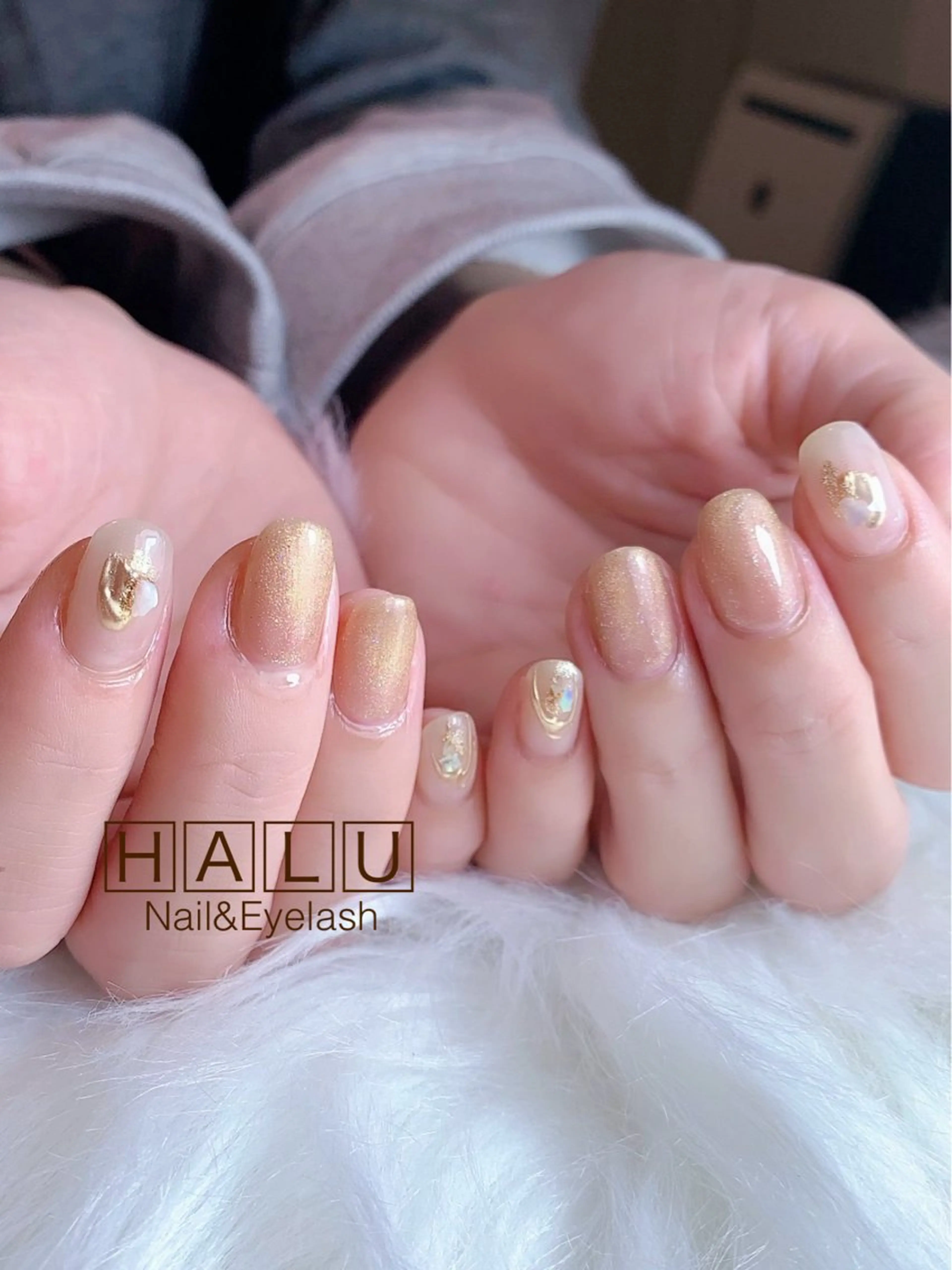 ネイル マグネットネイル オレンジ HALU ハルのネイルデザイン