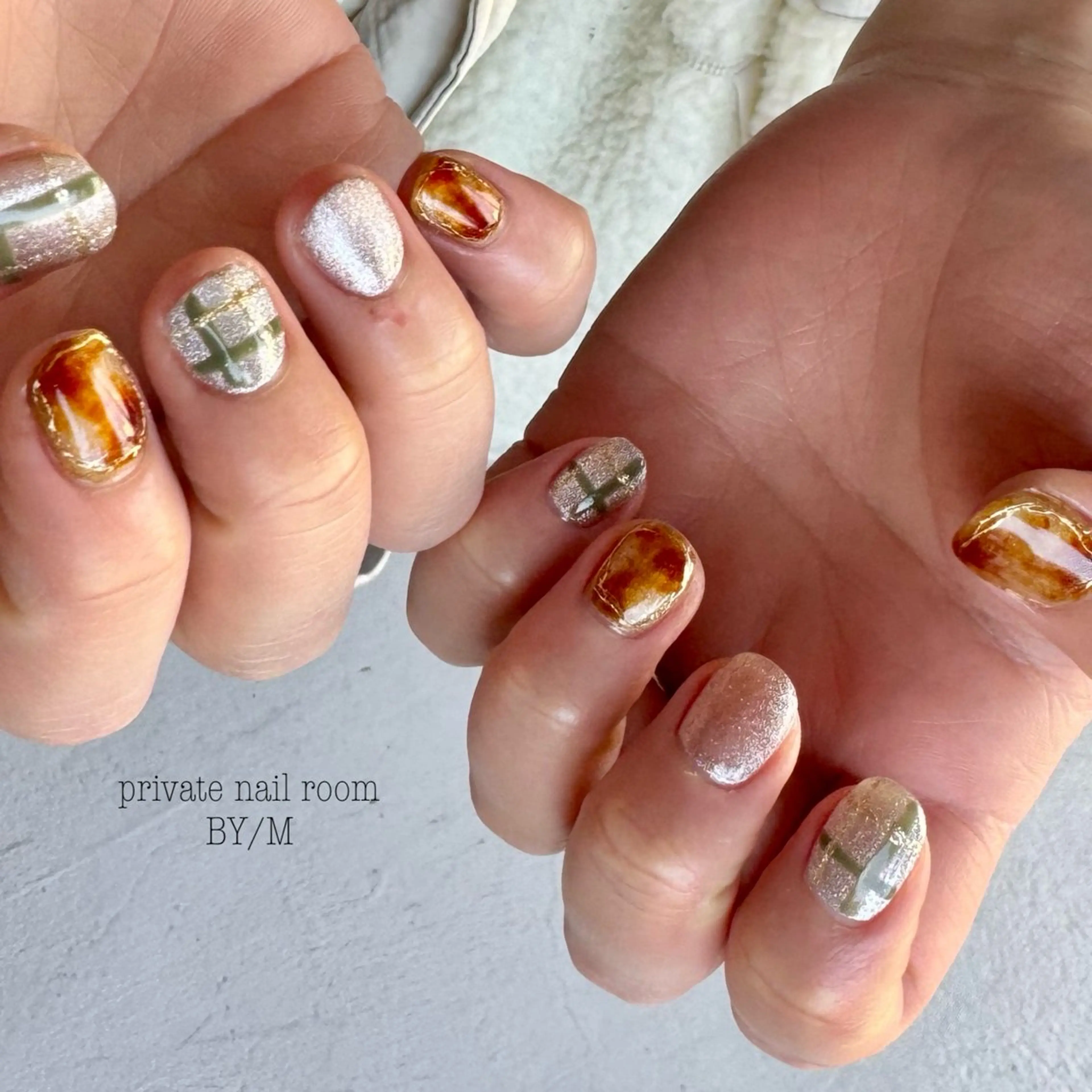 ネイル べっ甲ネイル マグネットネイル 持ち込み ハンドネイル BY / Mのネイルデザイン