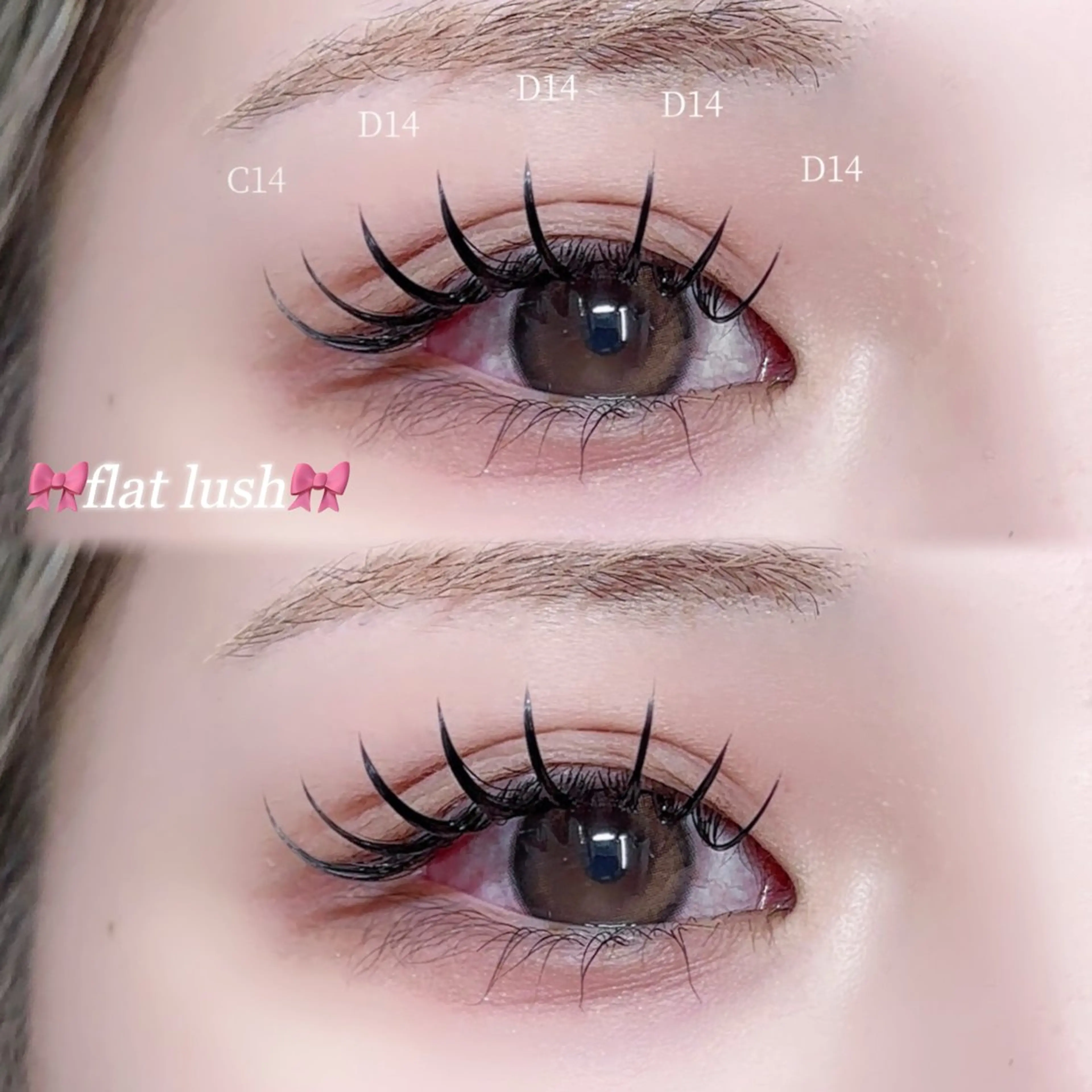 【マツエク】フラットラッシュ60分付け放題 オフ込み🩶➕アイシャンプー付き🎀束感仕上げ🎀の写真