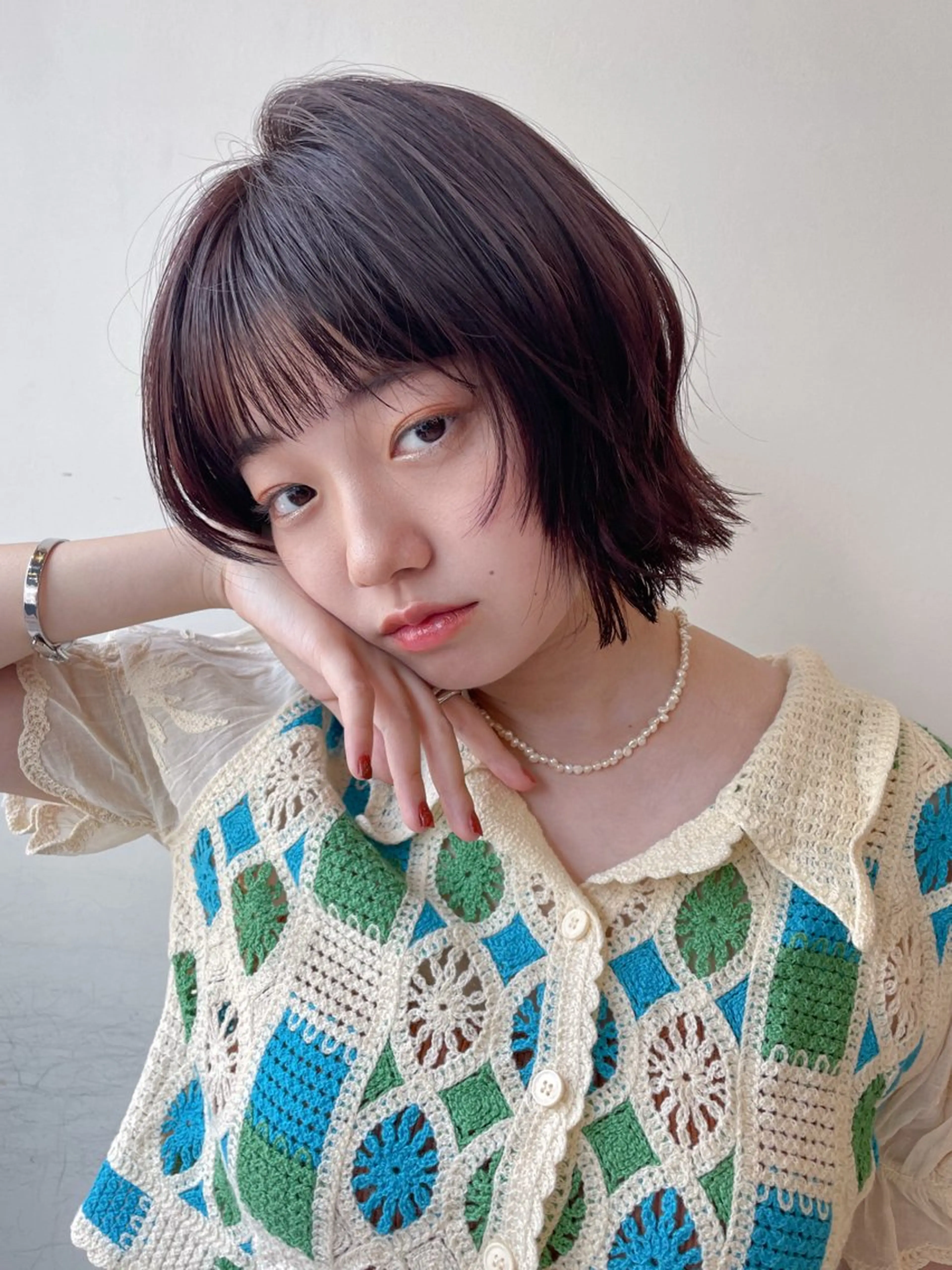 ミディアム ボブレイヤー ボブ レイヤーカット ボブ/ミディアム 親しみやすさ/さくらのヘアスタイル