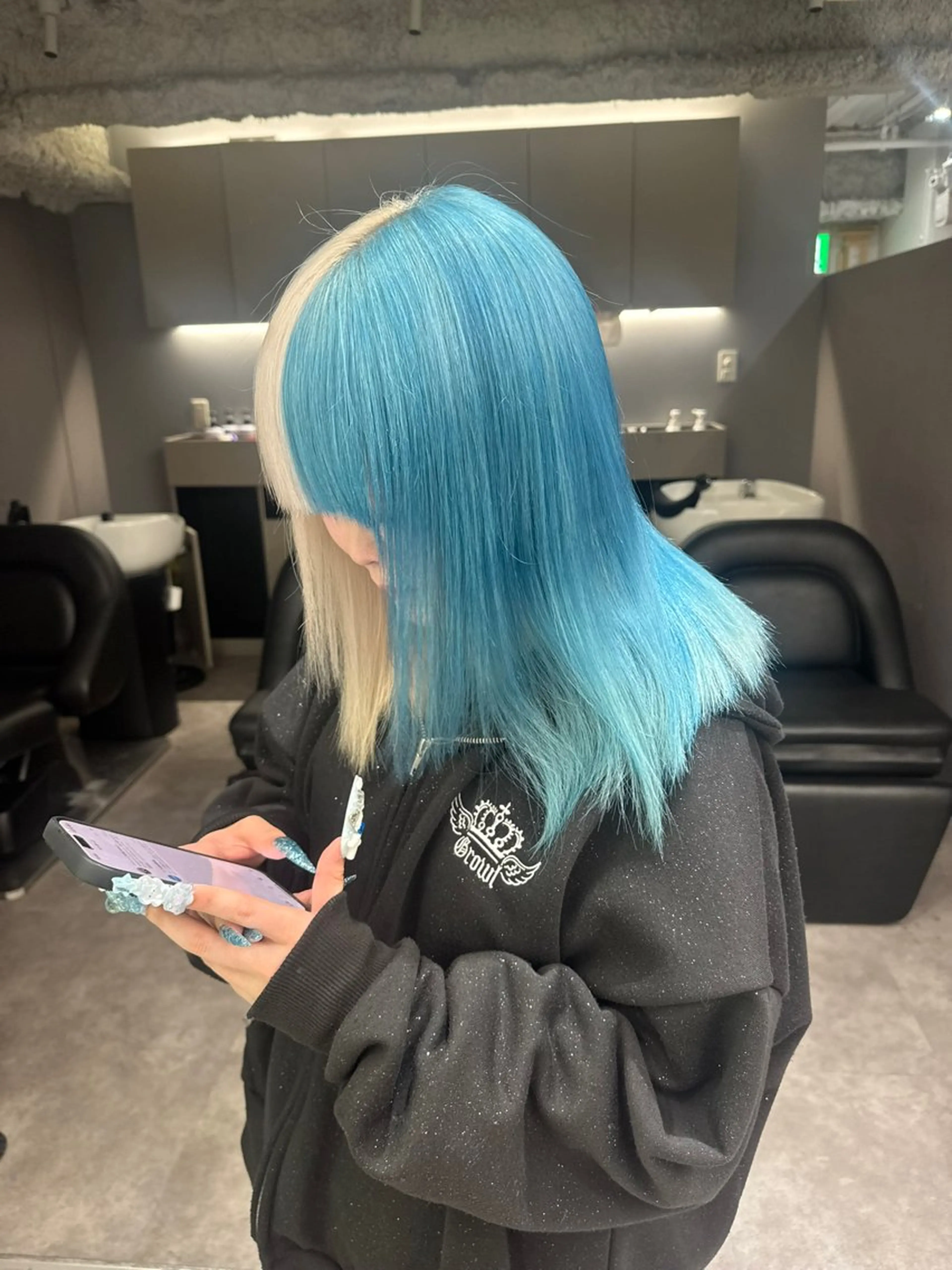 ロング カラー ブロンド デザインカラー ヘアカラー ハイトーン/名古屋 Hinakiのヘアスタイル