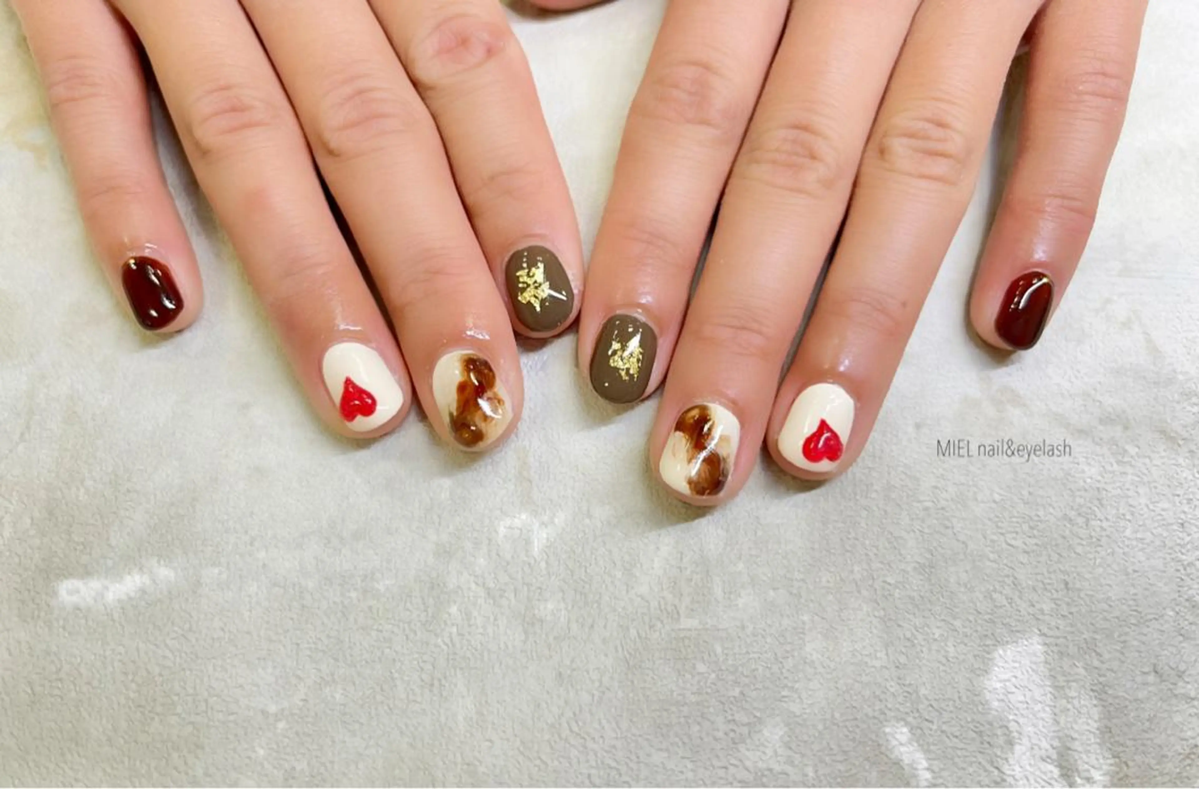 ネイル バレンタイン ハンドネイル nail salon monailのネイルデザイン