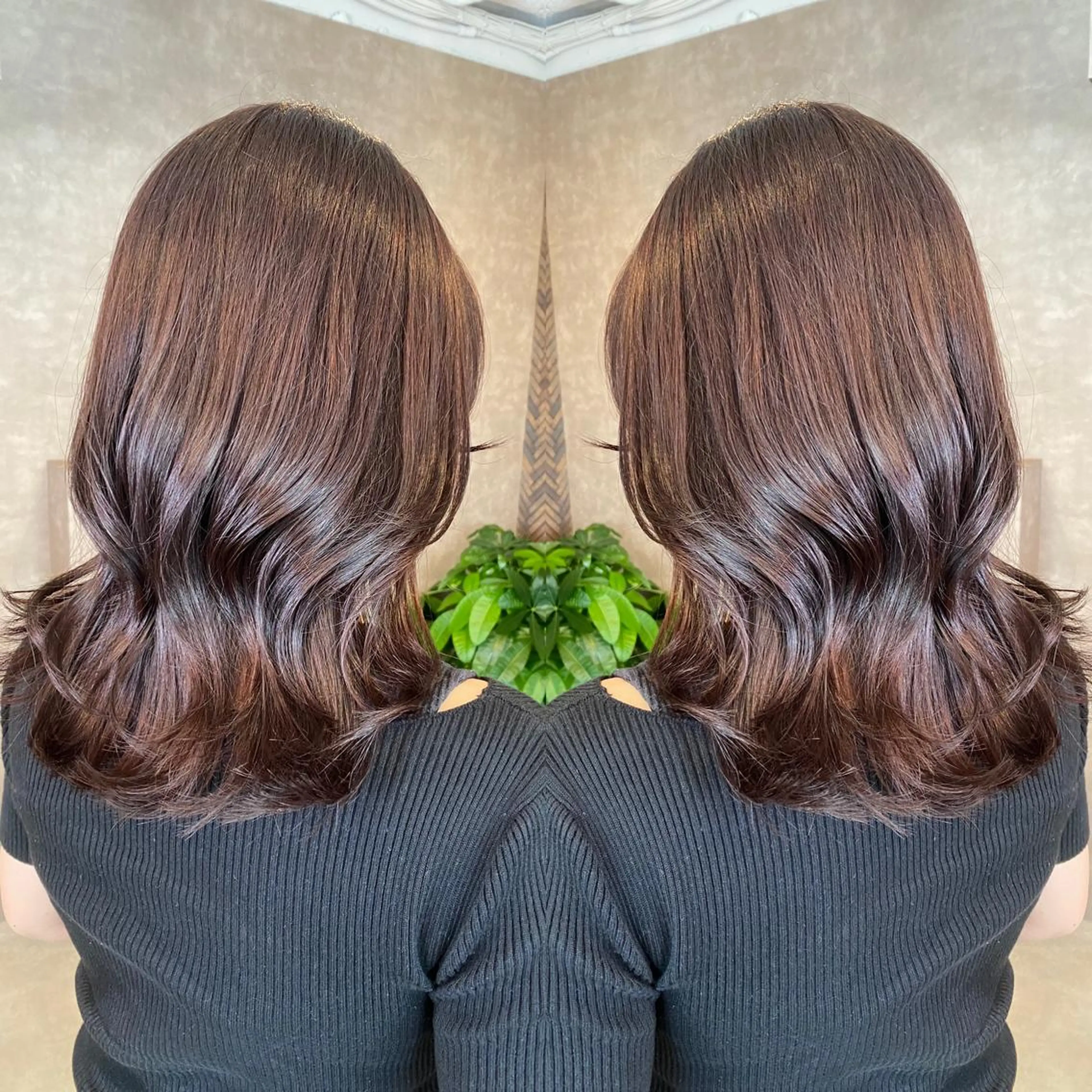 セミロング カラー tocca 💜石田愛結💜のヘアスタイル
