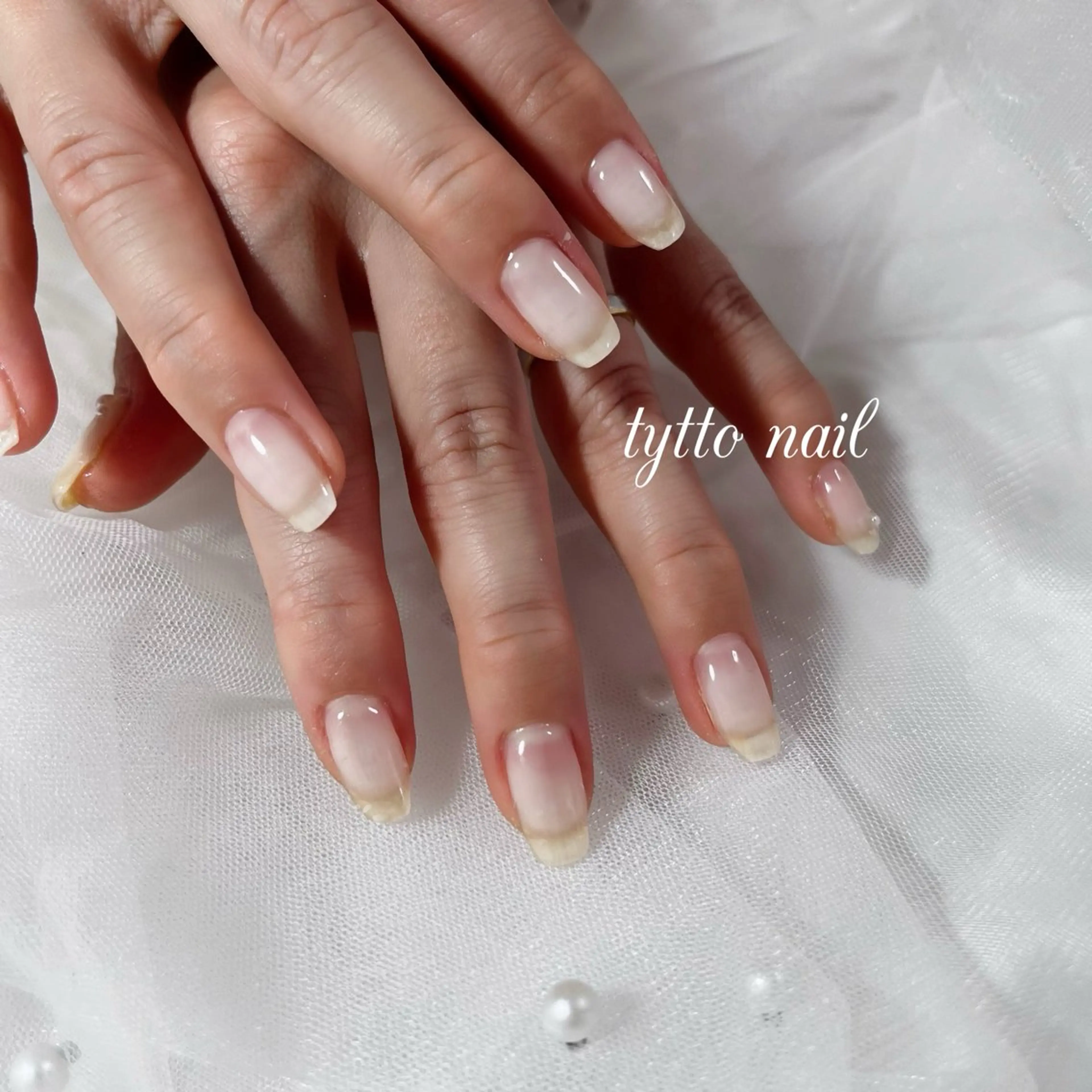 ネイル アートネイル クリアネイル ガーリー オフィスネイル ワンカラーネイル ハンドネイル tytto nail ❤︎‪‪eri‪‪のネイルデザイン