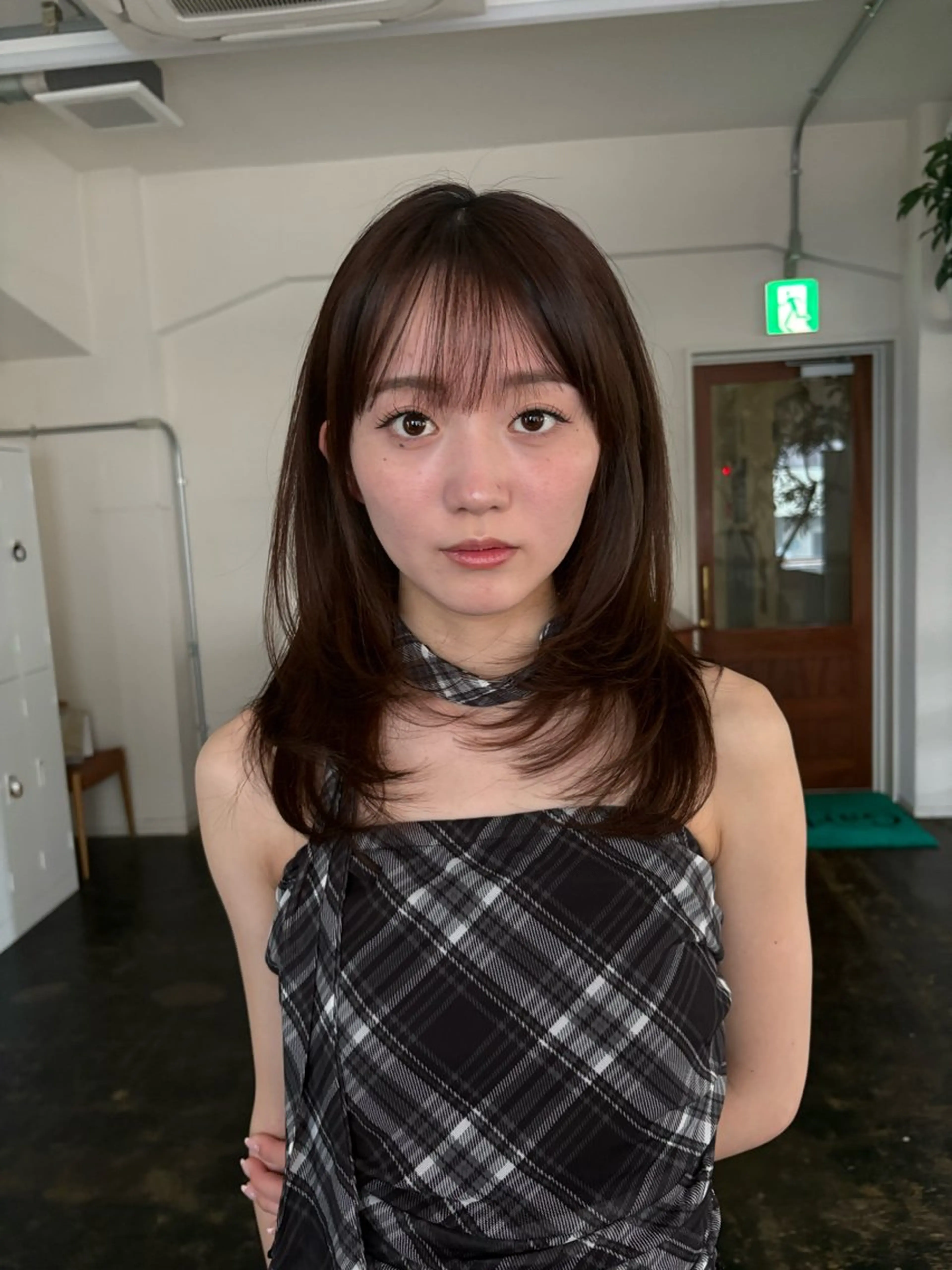 ミディアム カット ヘアカラー トリートメント 透明感カラー/顔周り カット/ののか💞のヘアスタイル