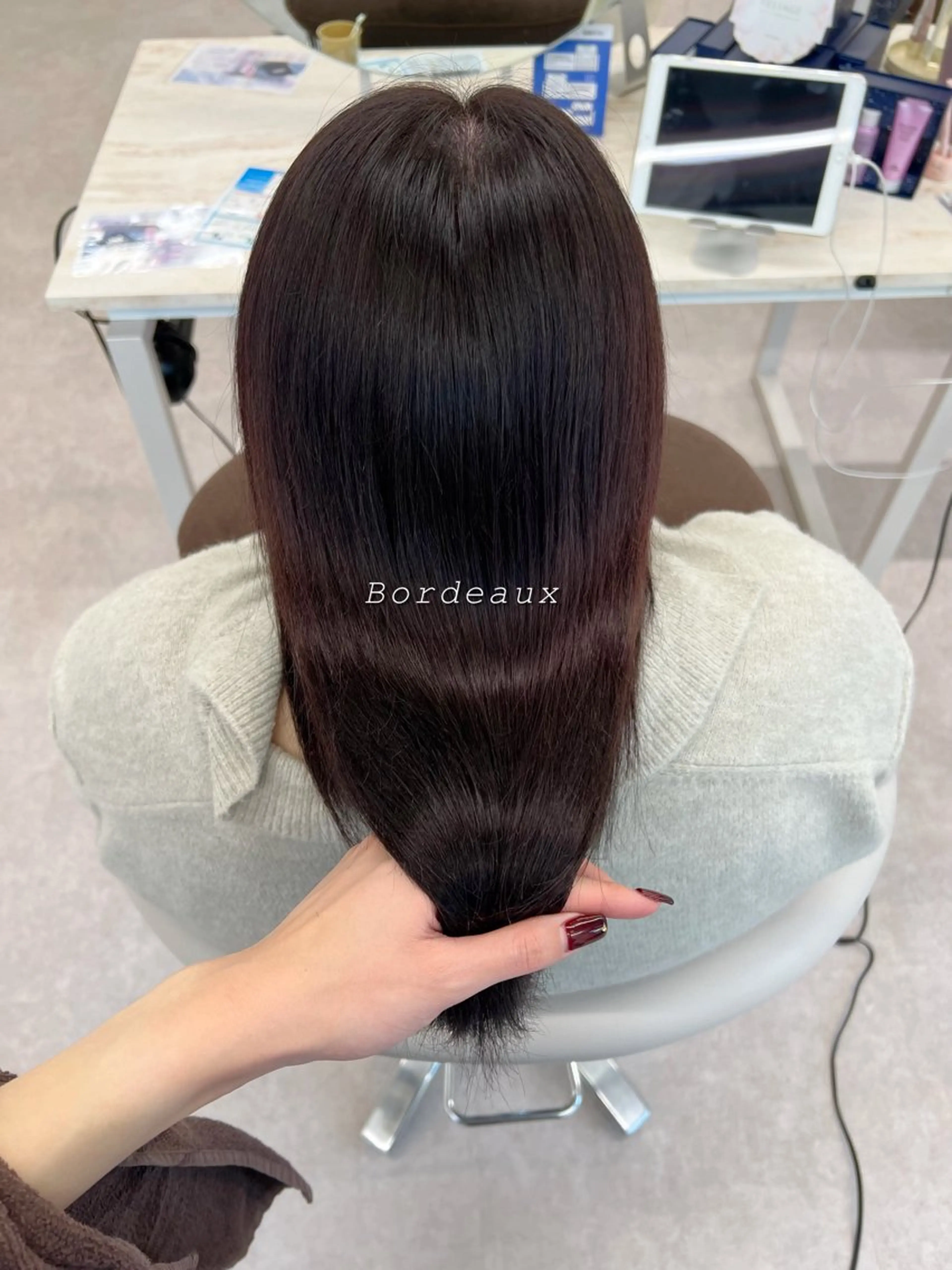 ロング カラー ボルドーカラー 美髪矯正/髪質改善/ 艶髪🤍伊藤梨紗のヘアスタイル