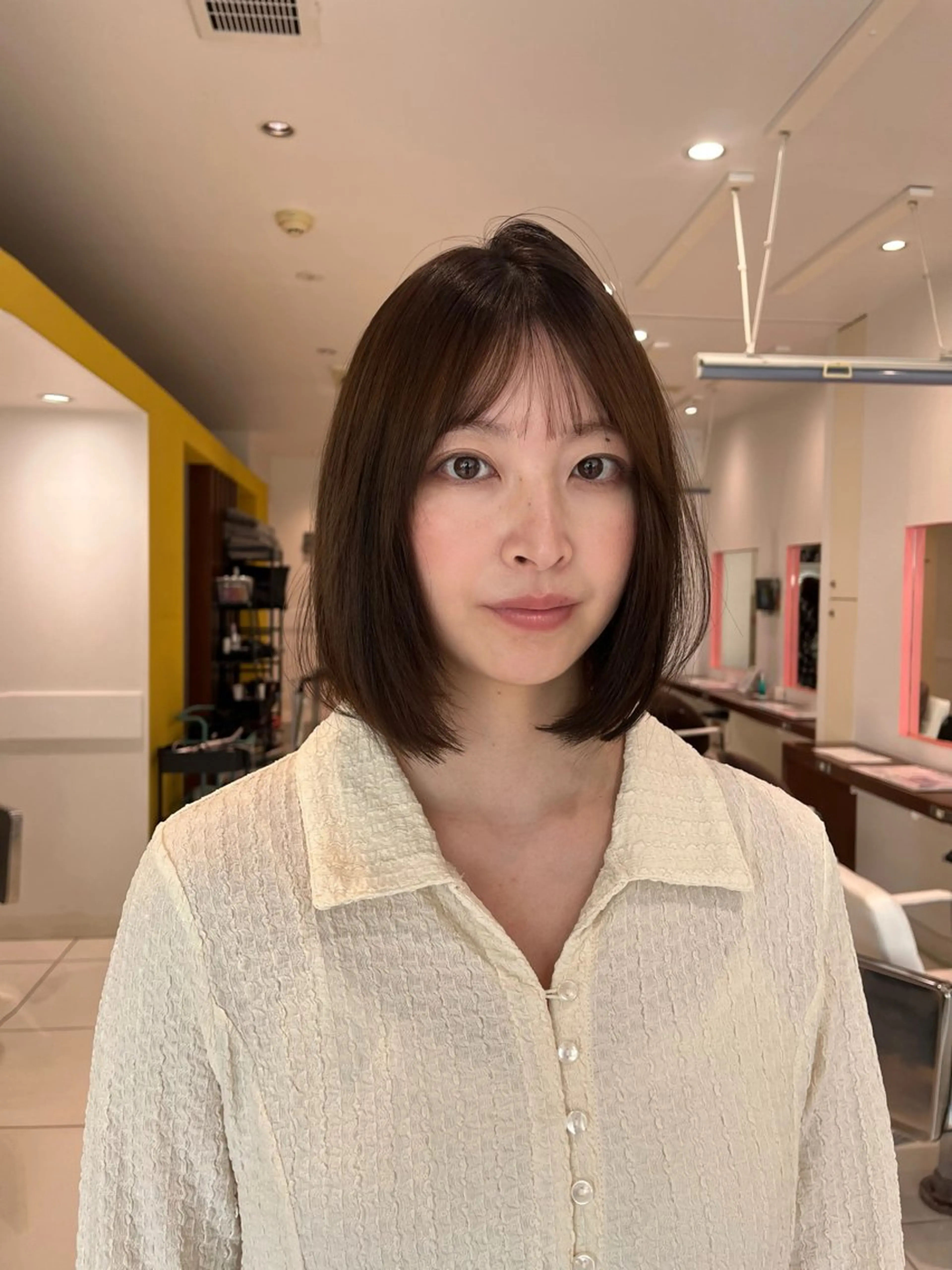 ミディアム カット ヘアカラー トリートメント 神作 汐里　江古田 /透明感カラー🌿のヘアスタイル