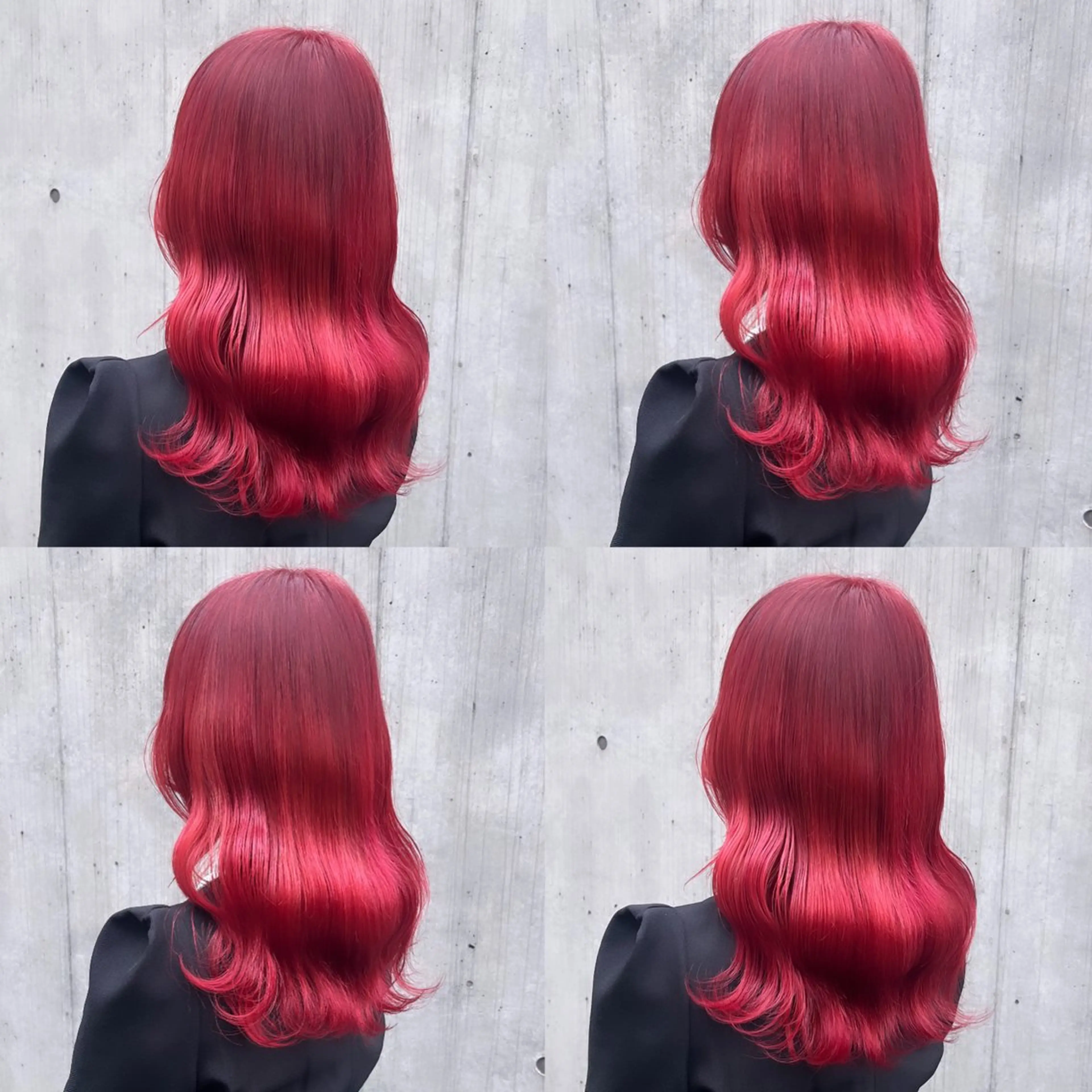 セミロング カラー ブリーチ ボルドーカラー ハイトーンカラー レッドカラー カジュアルを女っぽく 𝗮𝘆𝗮𝗰𝗼のヘアスタイル