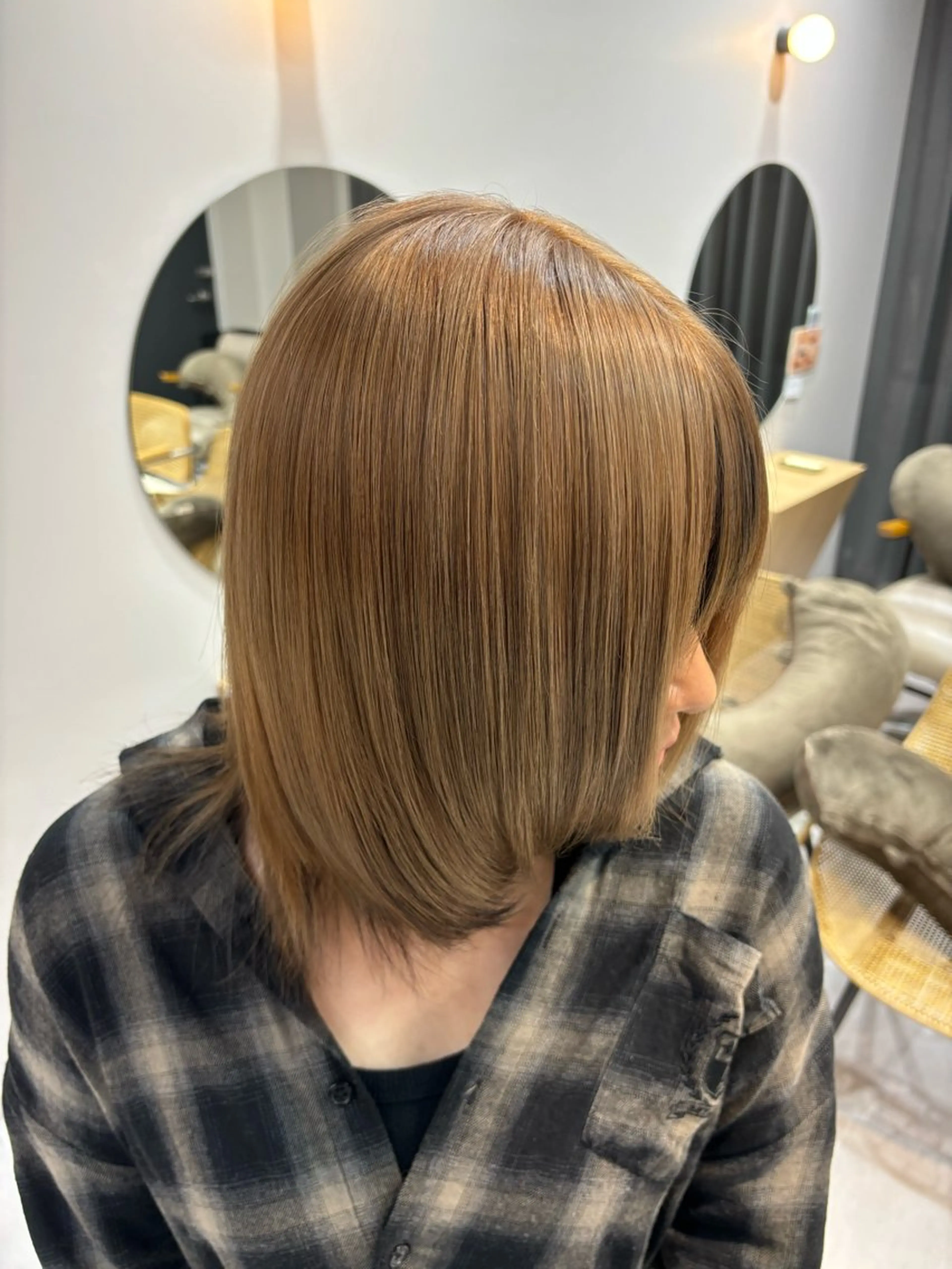 セミロング 縮毛矯正 特化アツシのヘアスタイル