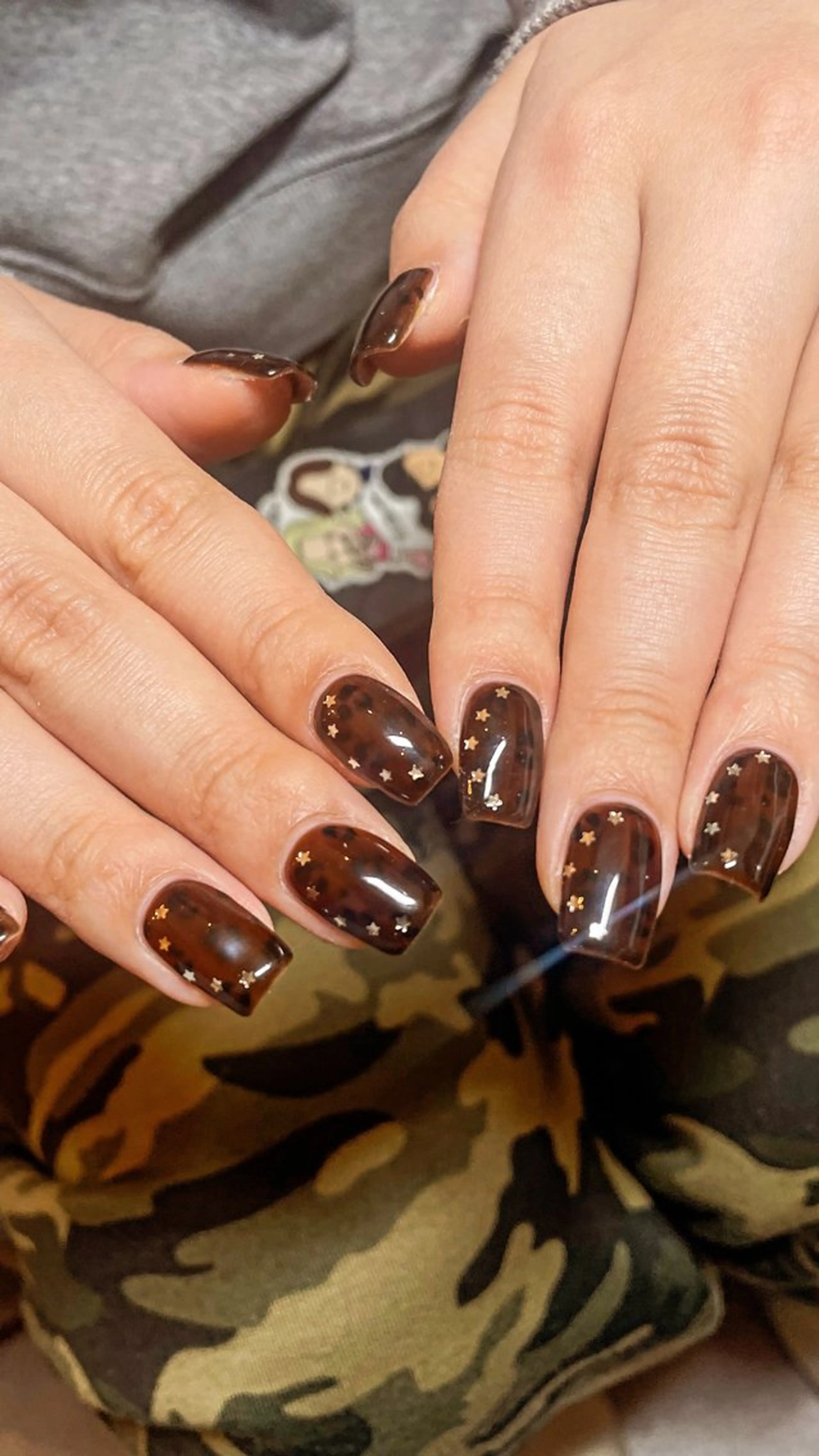 ネイル ブラウン キラキラネイル anny ／あにのネイルデザイン