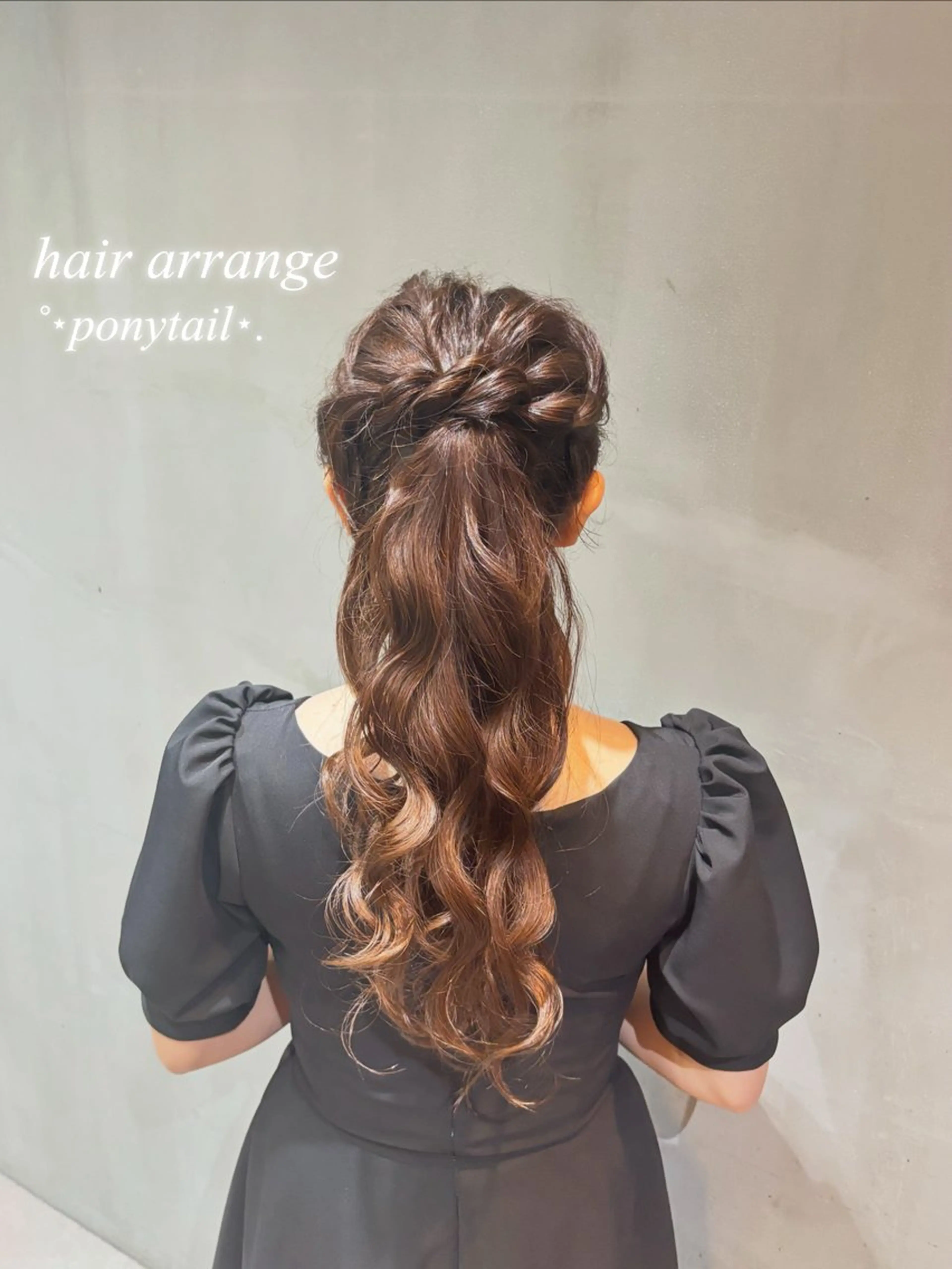 ロング ヘアアレンジ ポニーテール 入学式 卒業式のヘアスタイル ヘアセット 透明感カラー🩰🤍 髪質改善🪄/伽音のヘアスタイル