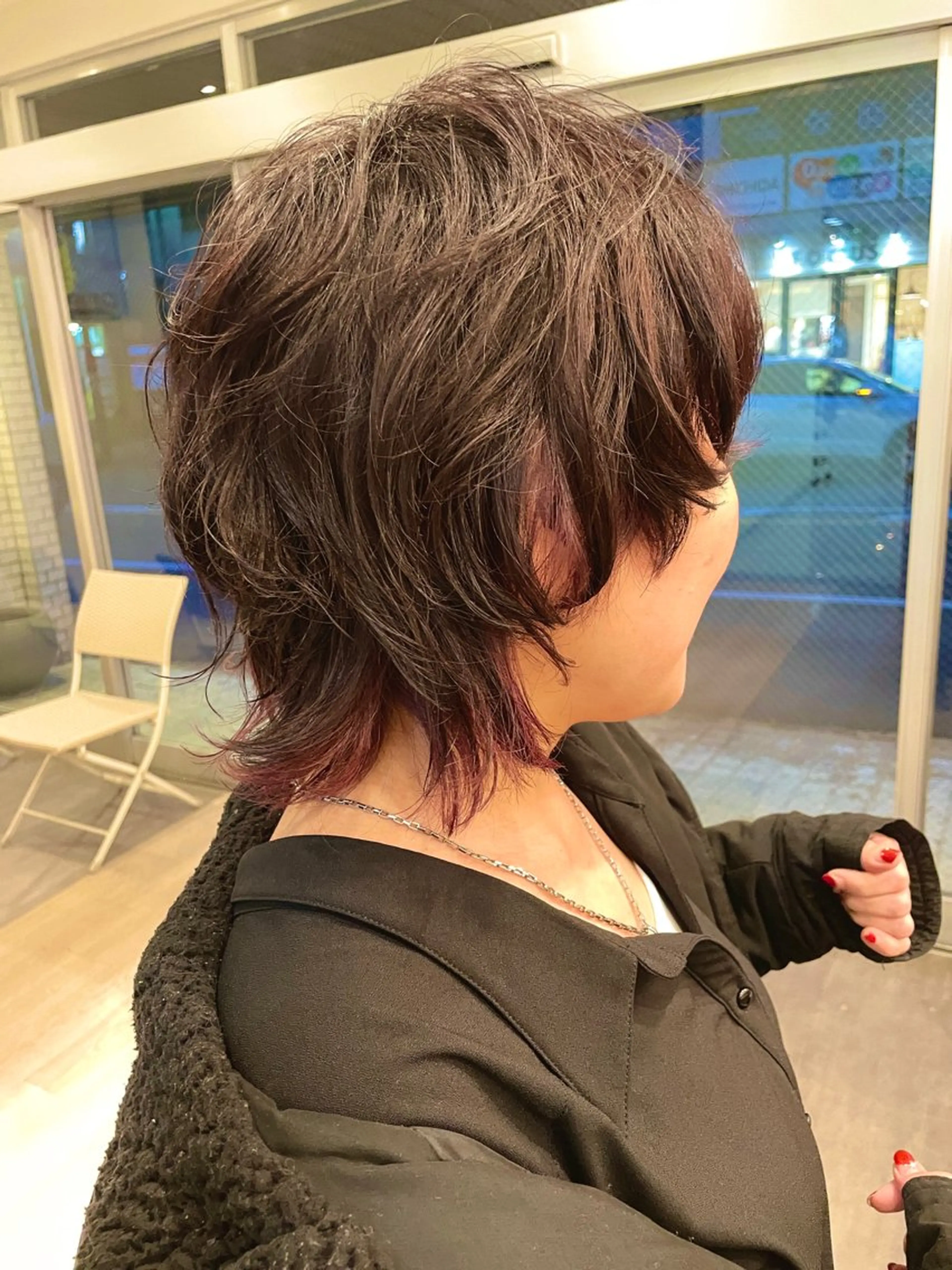 ミディアム カラー パーマ ワンレンボブ バレイヤージュ ブリーチ ダブルカラー ボブ 髪質改善専門 YOSHIのヘアスタイル