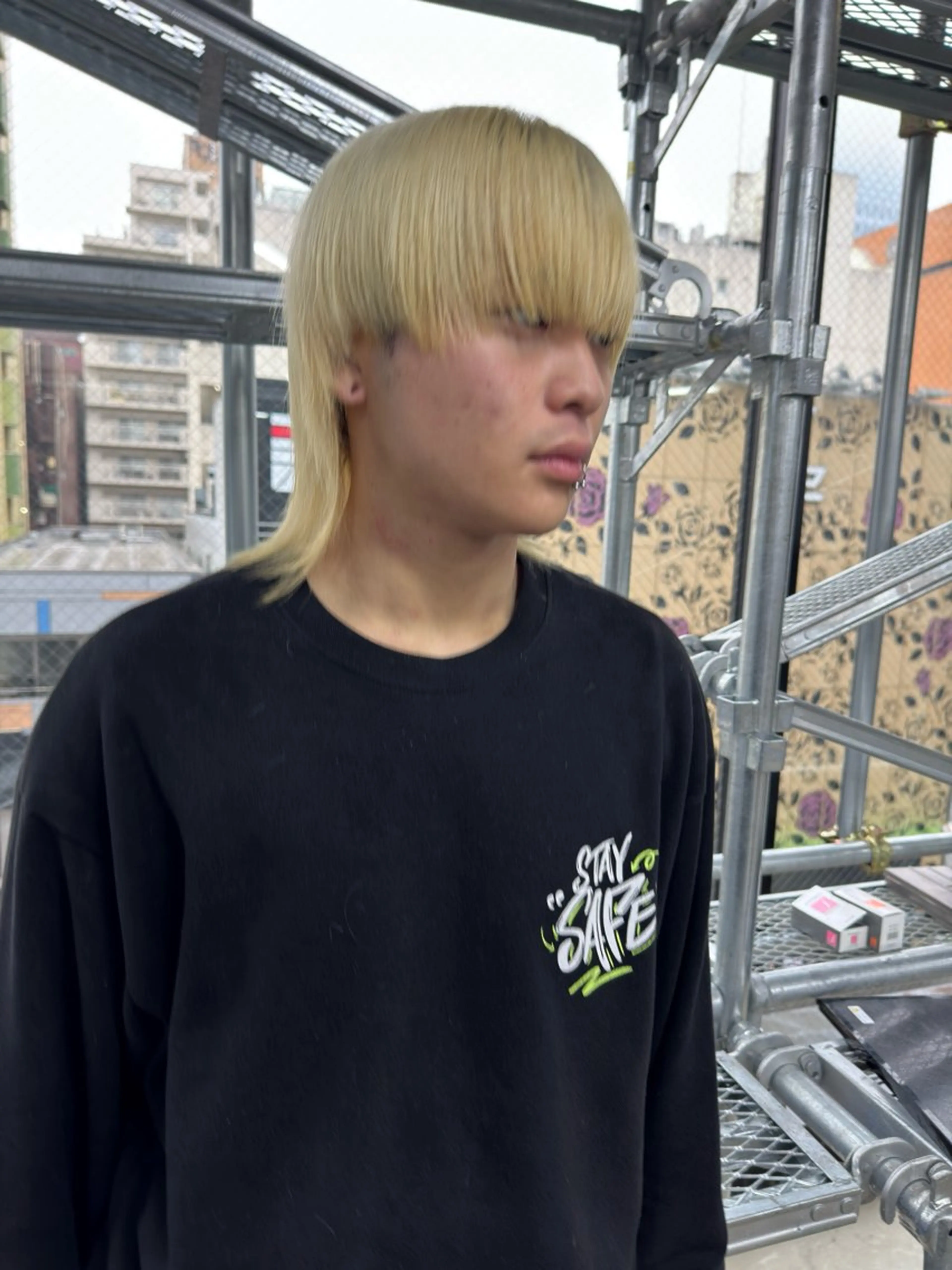 メンズ メンズブリーチ エフェクトブリーチ /ウルフ/クワさんのヘアスタイル