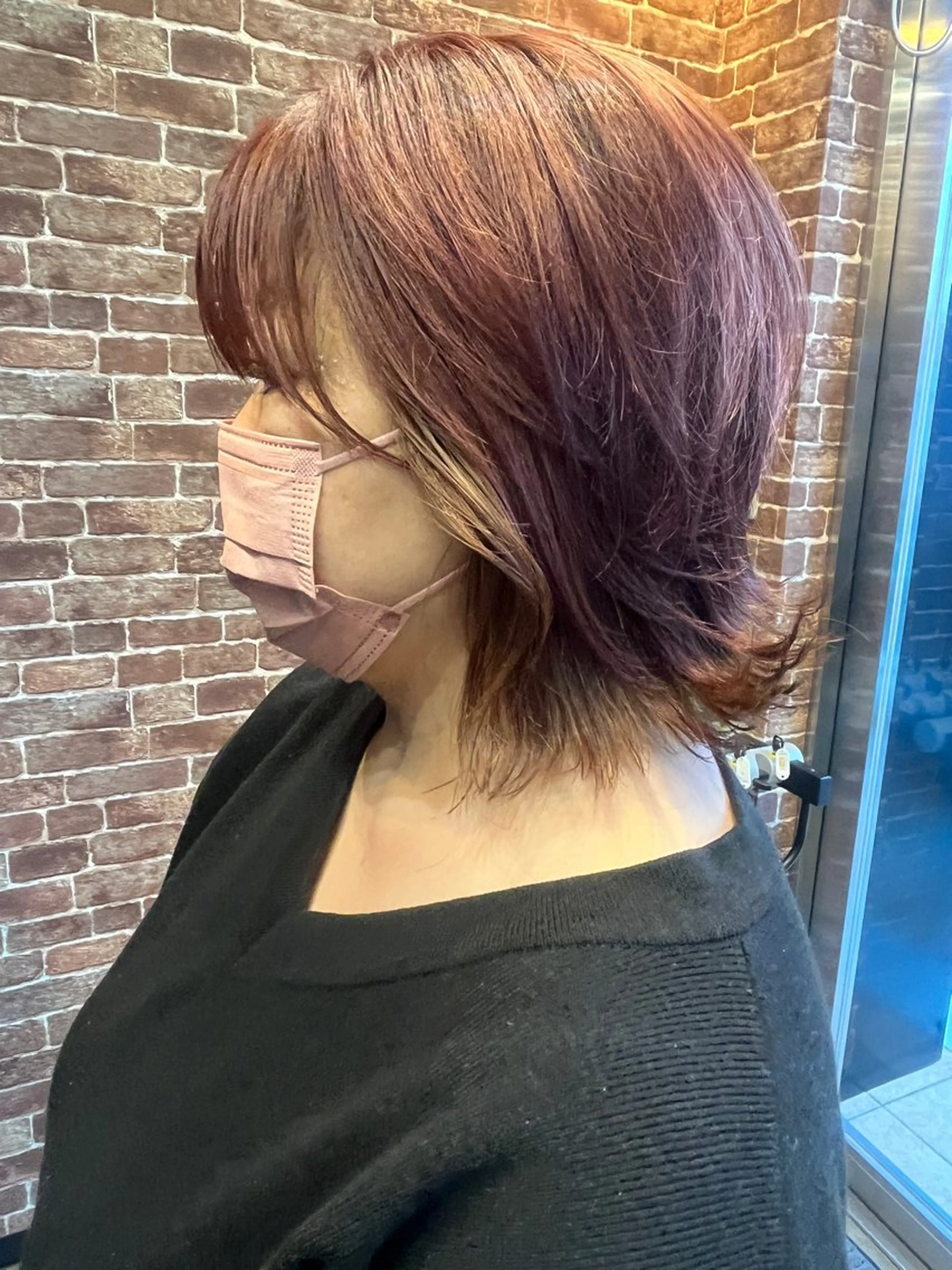 ミディアム カラー メンズ カット ヘアカラー ヘアセット 久木原 ゆりのヘアスタイル