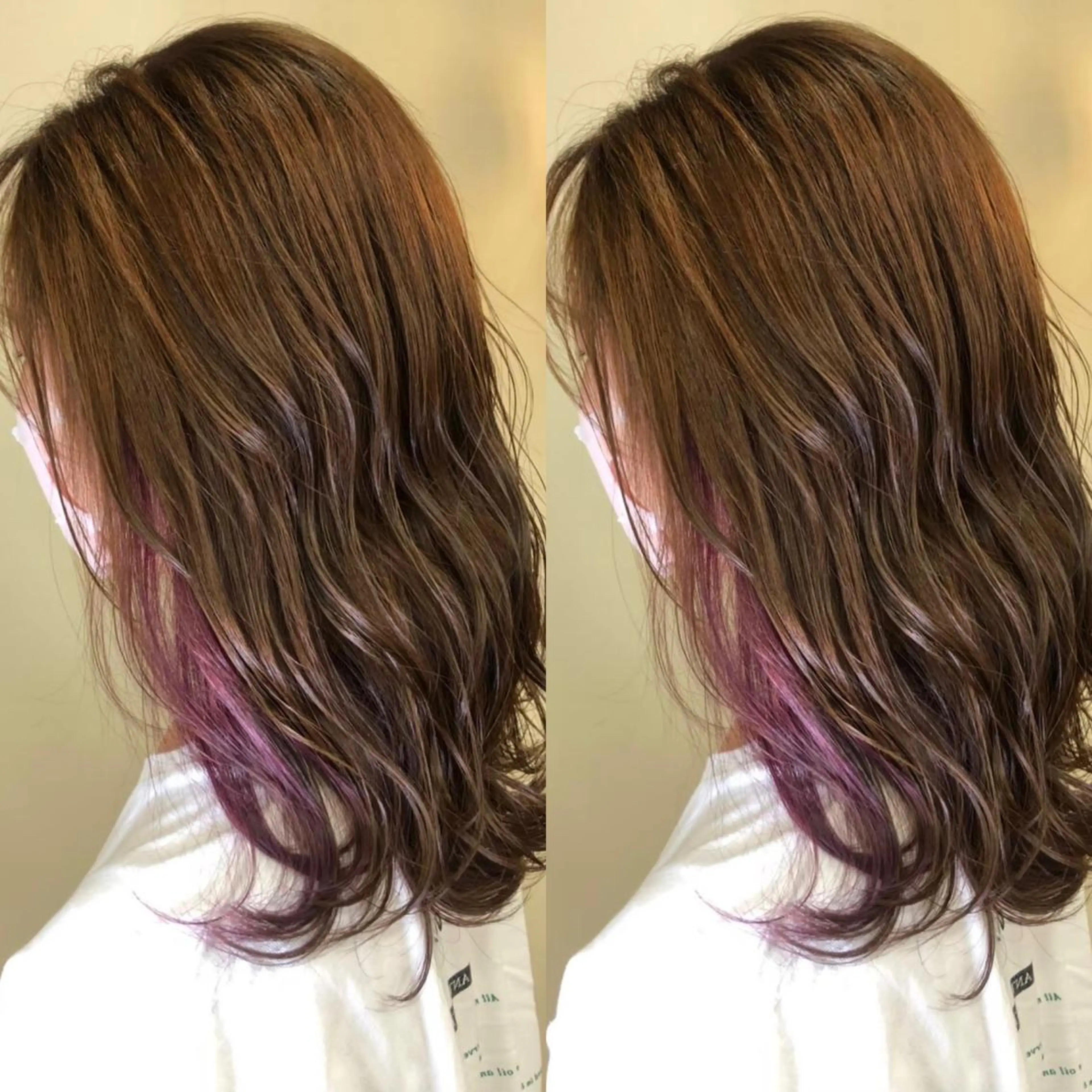 セミロング カラー ブリーチ イヤリングカラー インナーカラー ピンクカラー バイオレットカラー hair studio  jyym's所属・ボーイッシュ美容師 刈り上げ/ショートのヘアスタイル