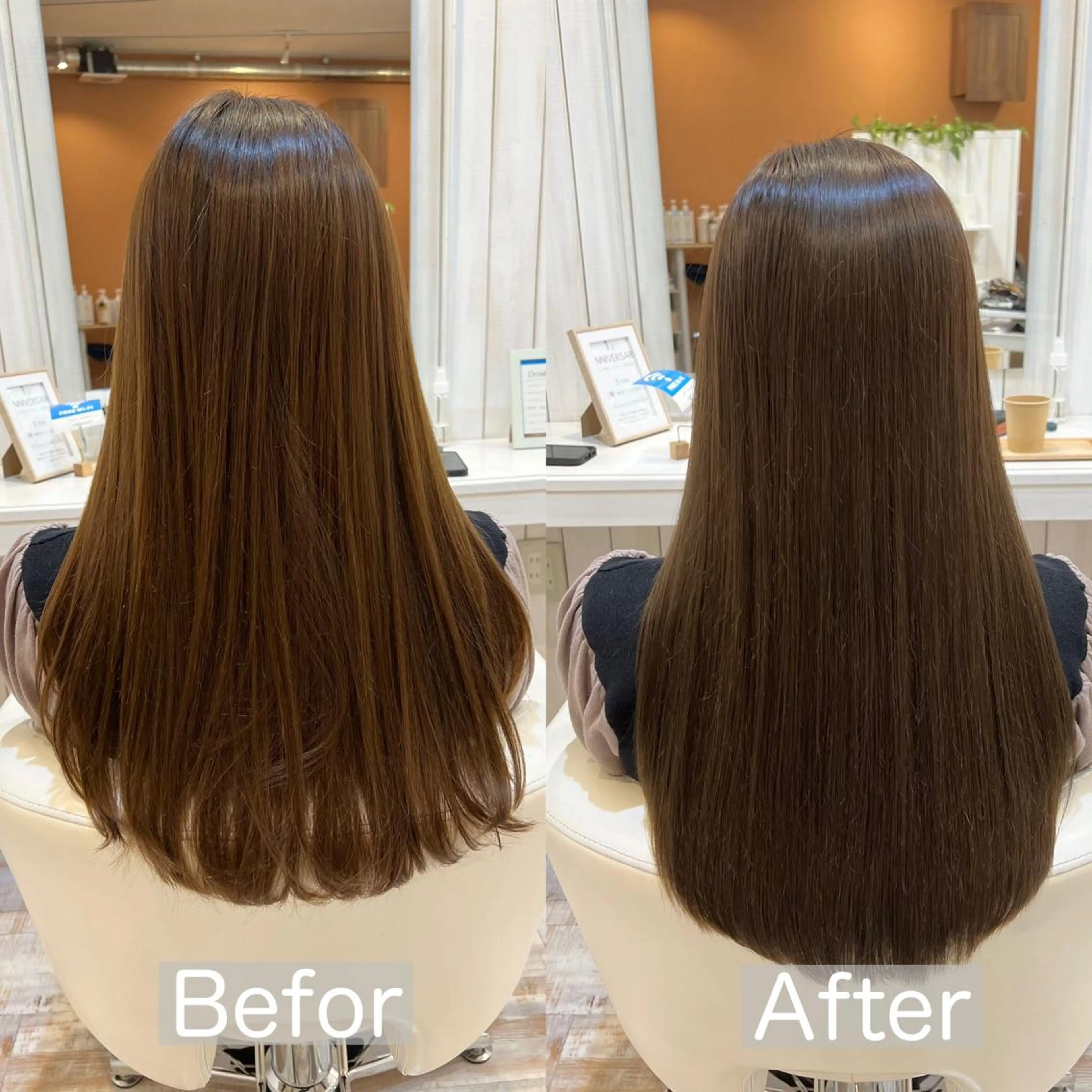 ロング 佐藤史哉＊ 韓国レイヤー赤み除去のヘアスタイル