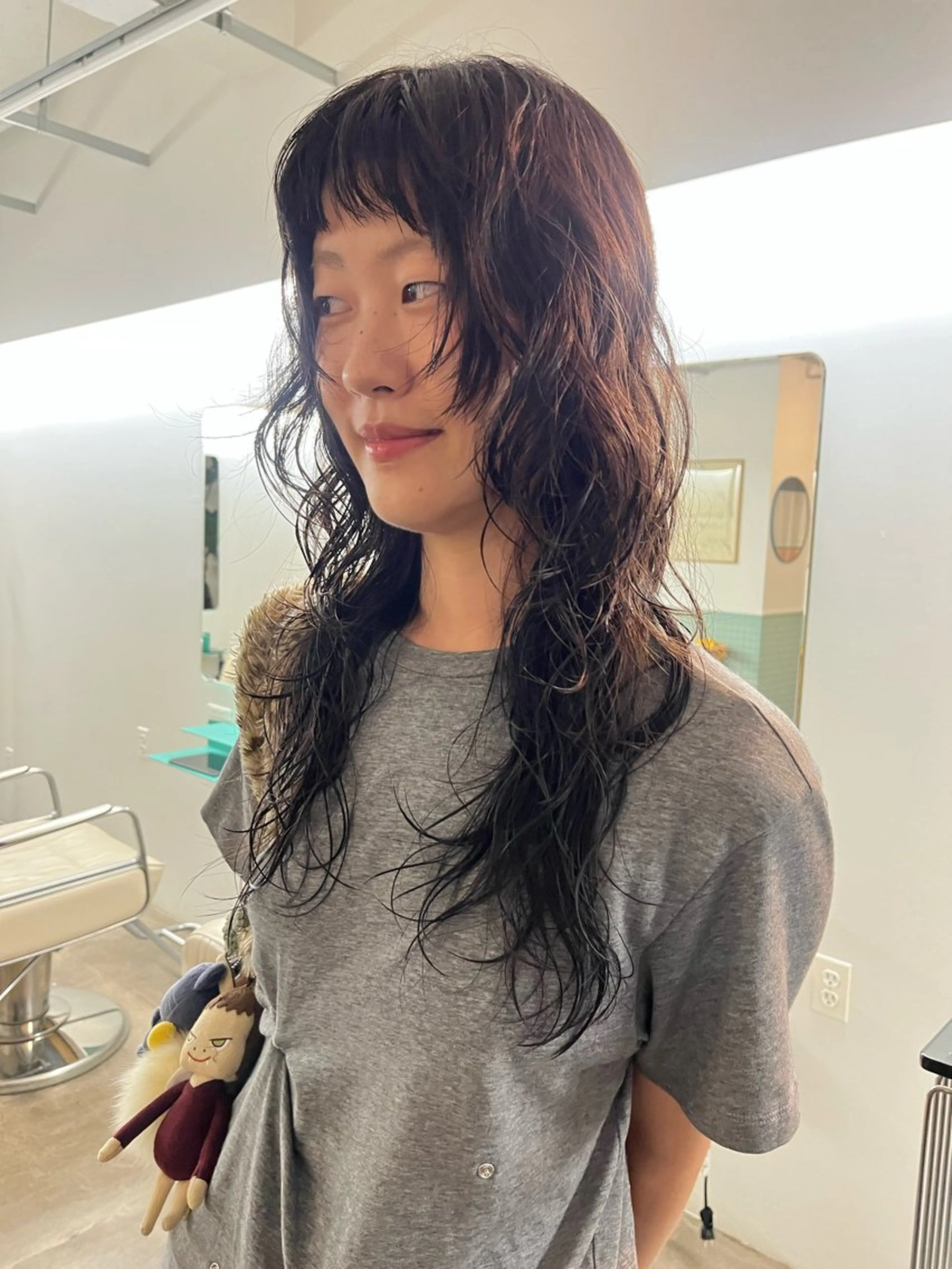 ロング レイヤー/ケアパーマ /ニュアンス/モードのヘアスタイル