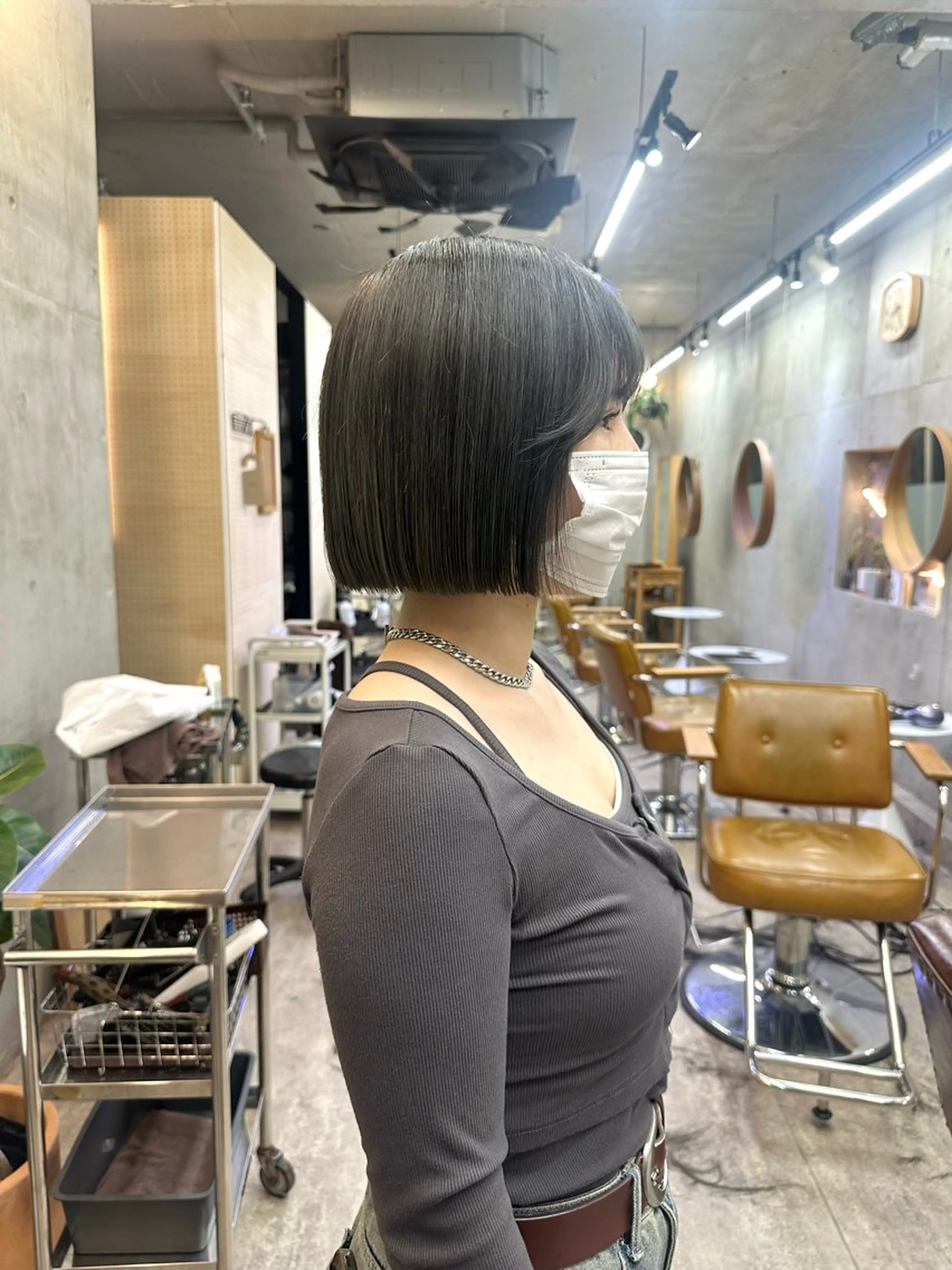 ショート カラー 切りっぱなしボブ ボブ カットモデル募集中 ／HARUKA🎀のヘアスタイル