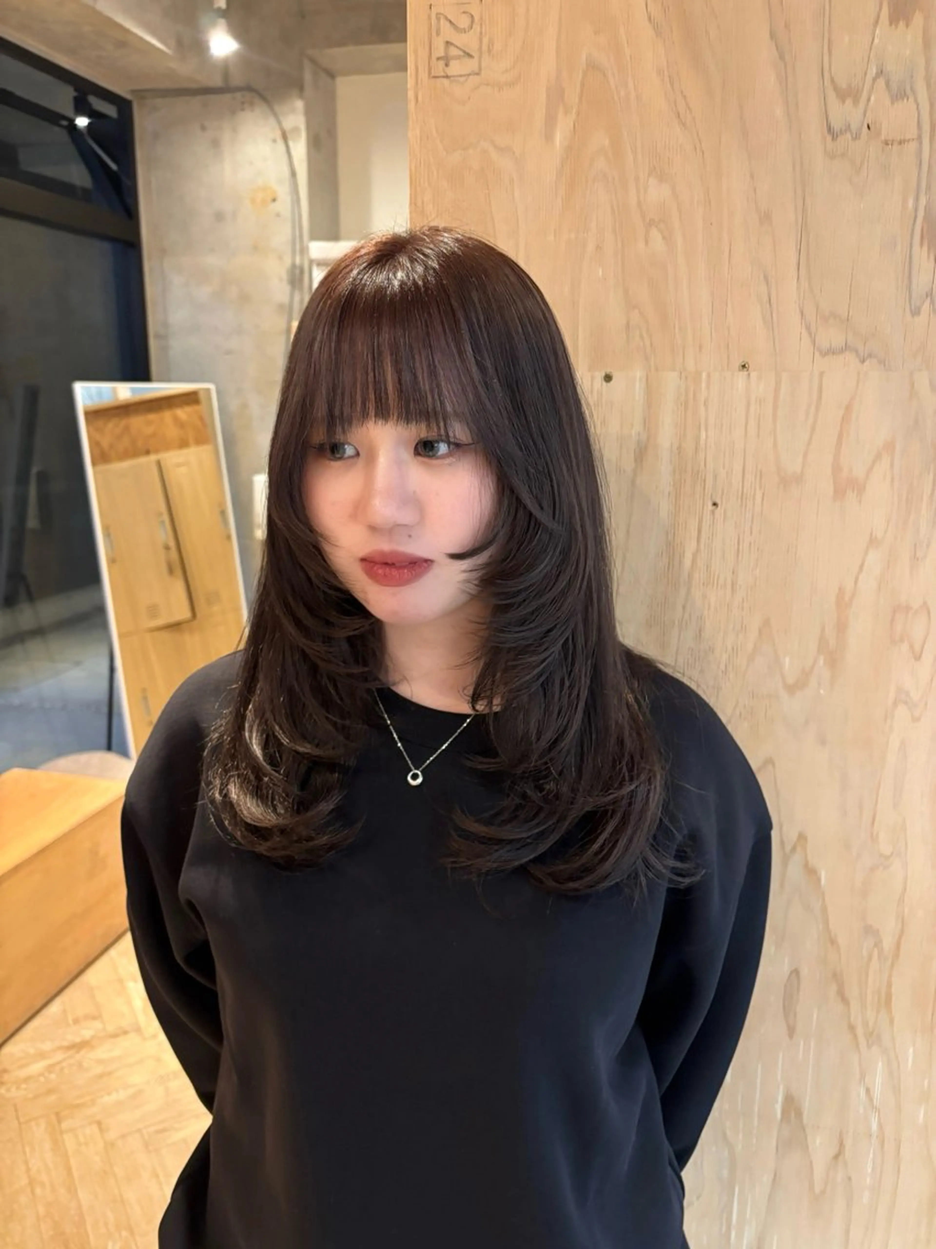 セミロング 透明感カラー🤎/ ツヤカラー/さくらのヘアスタイル