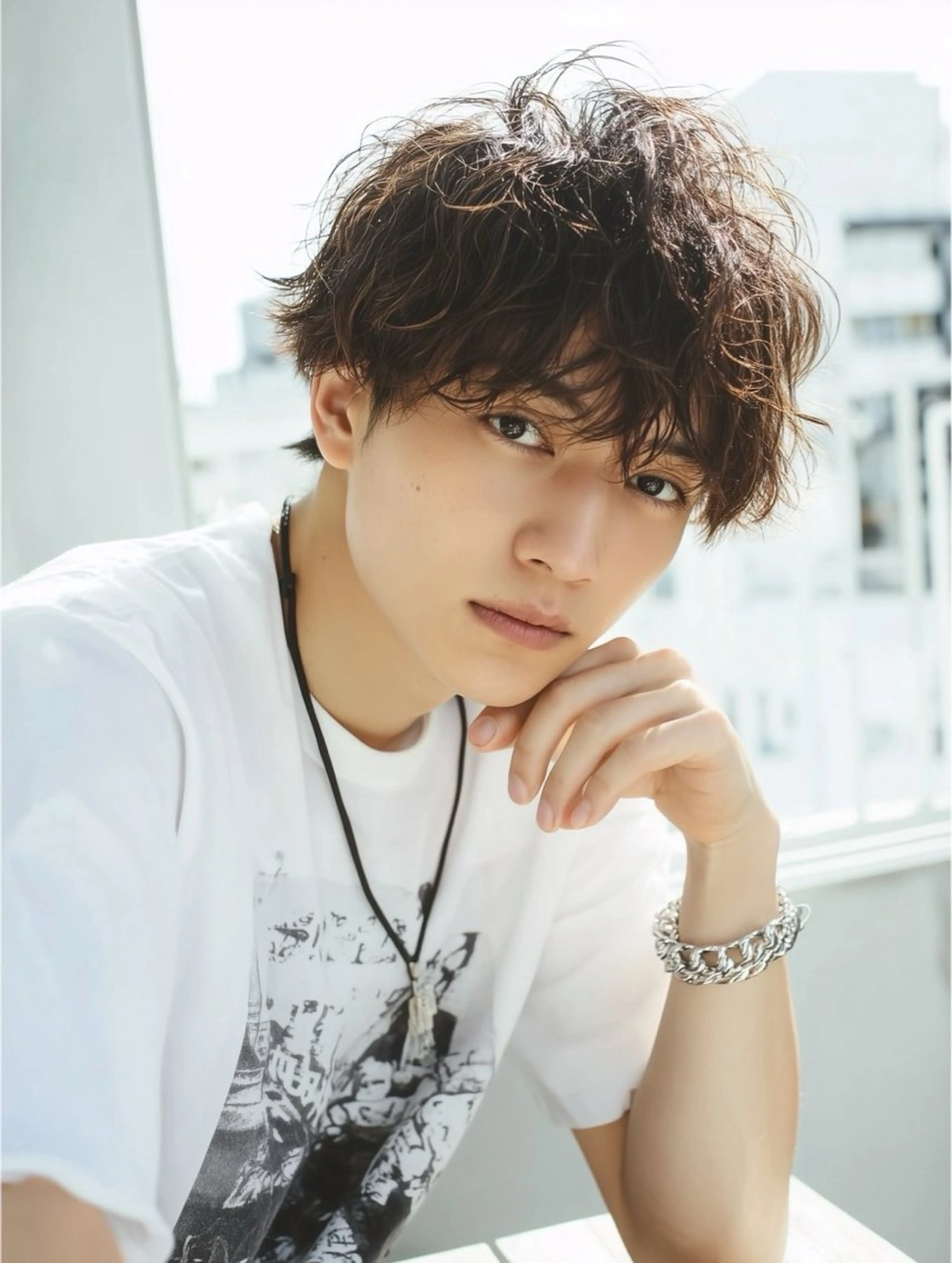 ショート カラー パーマ メンズ マッシュ 青野 有雅のヘアスタイル