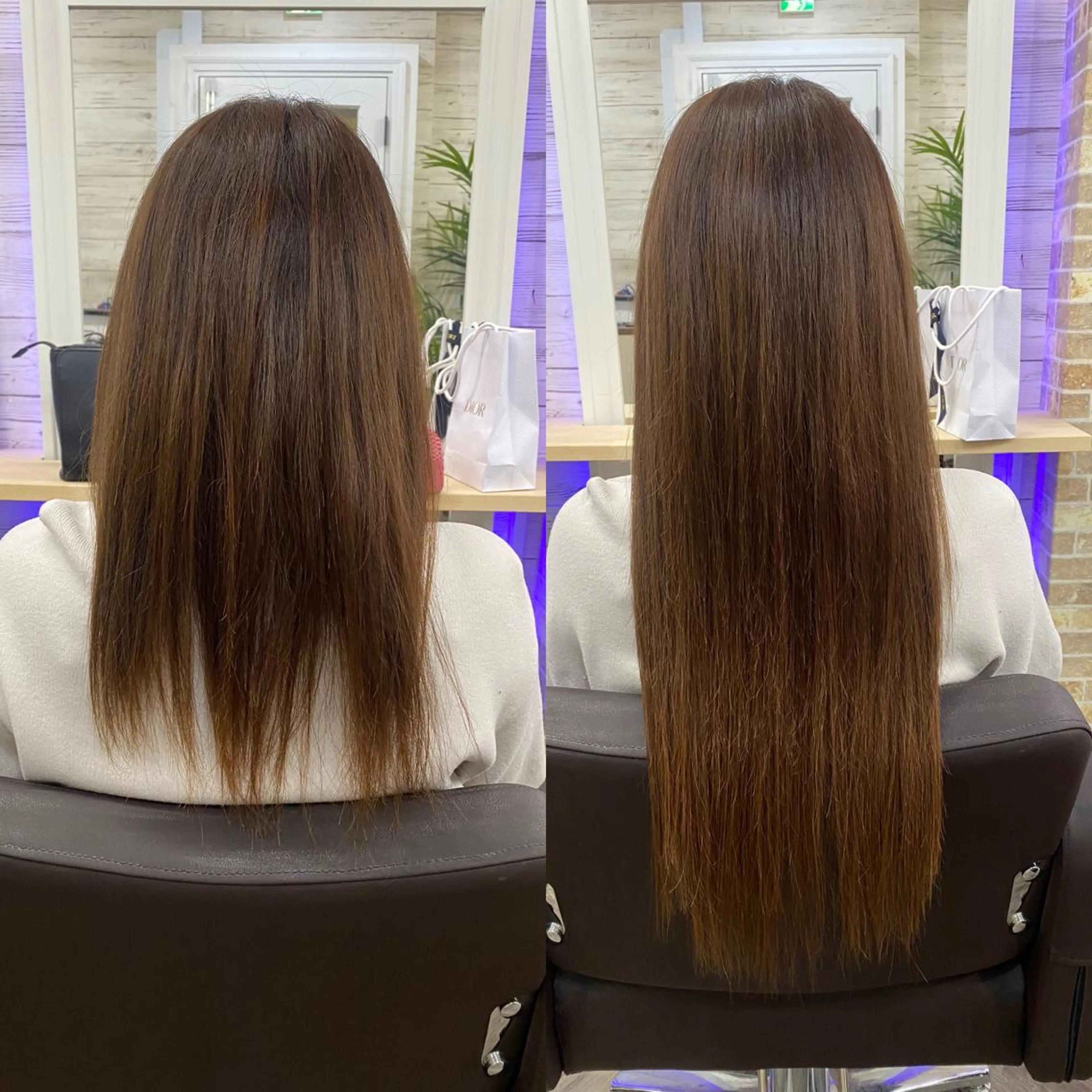 セミロング カラー ヘアアレンジ アイブロウ ショートボブ 編み込みエクステ シールエクステ セミロングパーマ バレイヤージュ LAVENDIA 初音のヘアスタイル