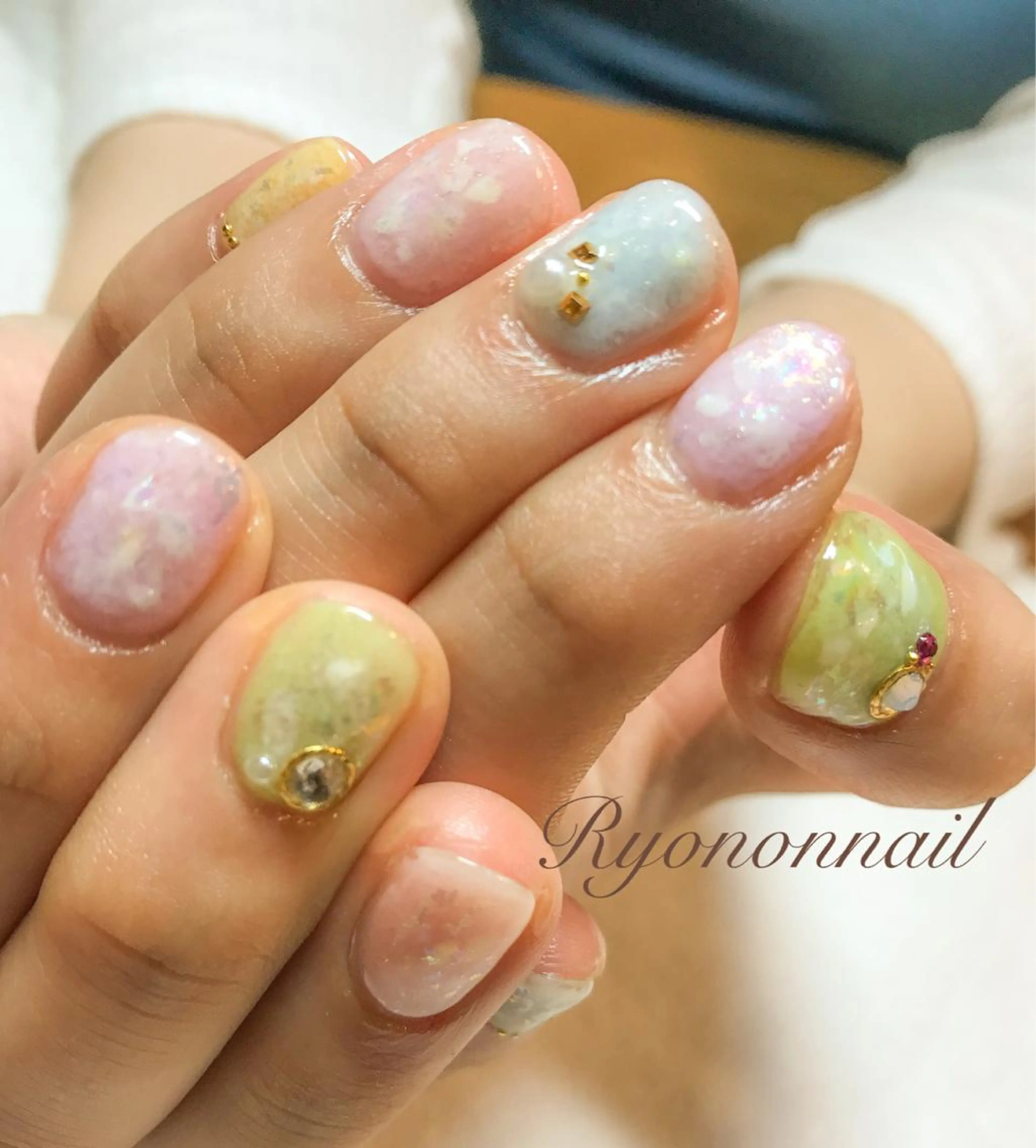 ネイル 大理石ネイル(マーブル) Ryononnail 上谷典子のネイルデザイン